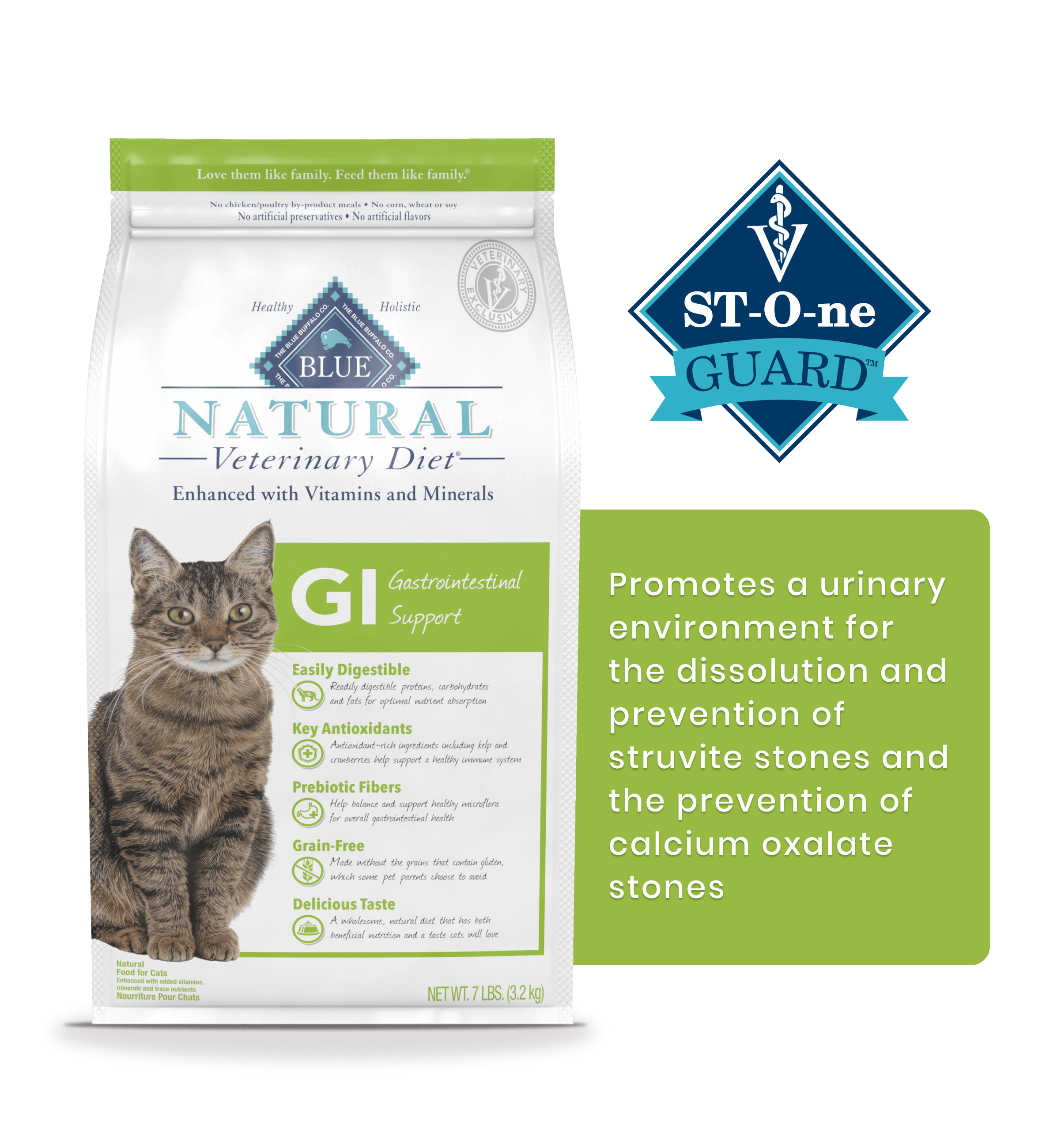 GI Gastrointestinal Support St-O-ne Guard Promotes a urinary environment for the dissolution and prevention of struvite stones and the prevention of calcium oxalate stones