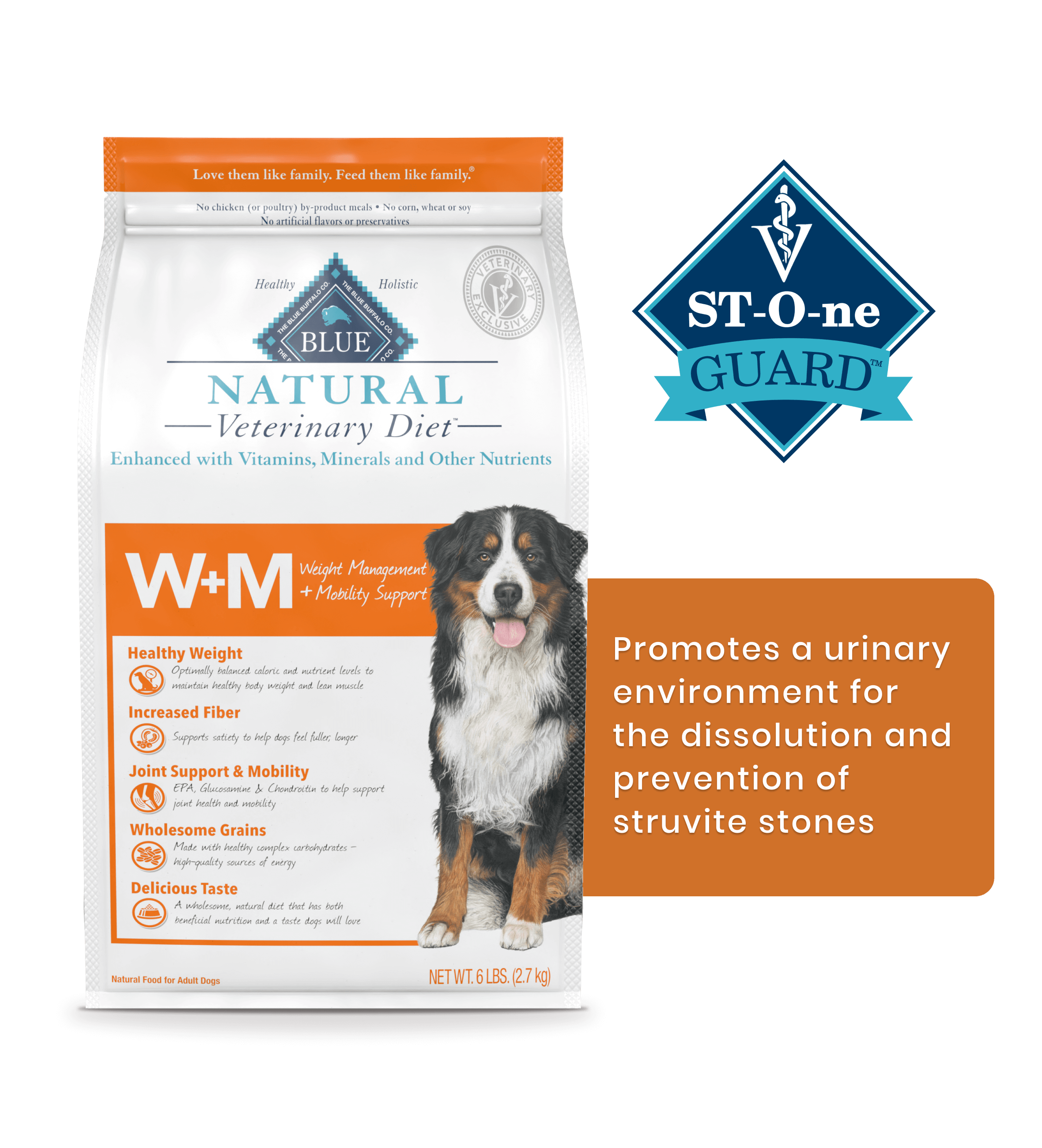 W+M Weight Management + Mobility Support St-O-ne Guard Promotes a urinary environment for the dissolution and prevention of struvite stones