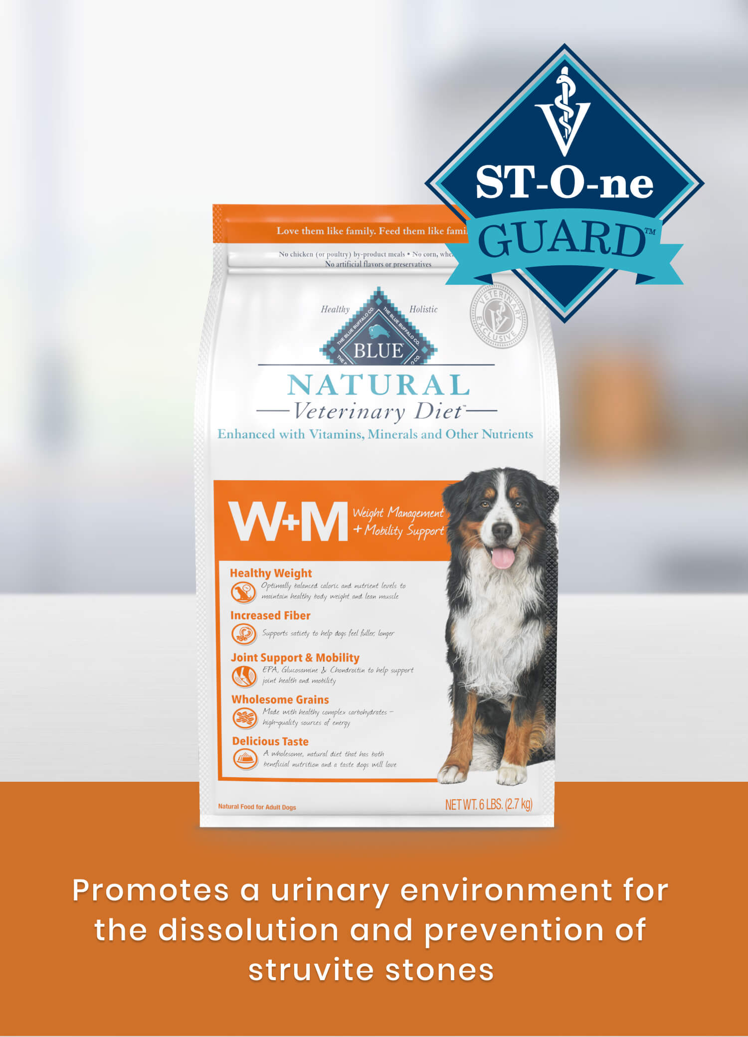 W+M Weight Management + Mobility Support St-O-ne Guard Promotes a urinary environment for the dissolution and prevention of struvite stones
