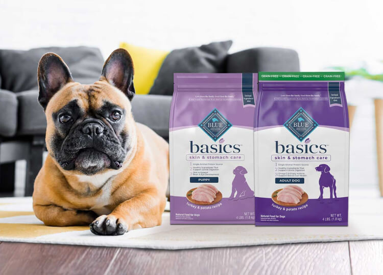 bags of blue basics dry dog food