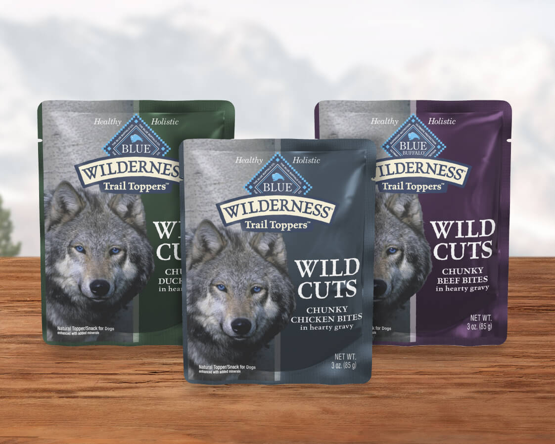 Packs of BLUE Wilderness Wild Cuts Trail Toppers
