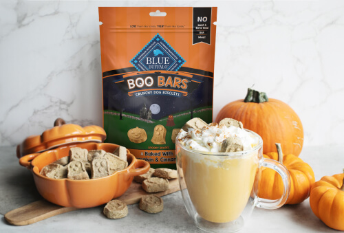 BLUE Boo Bars Dog Treats Pumpkin Cinnamon Natural Mini Dog Biscuits