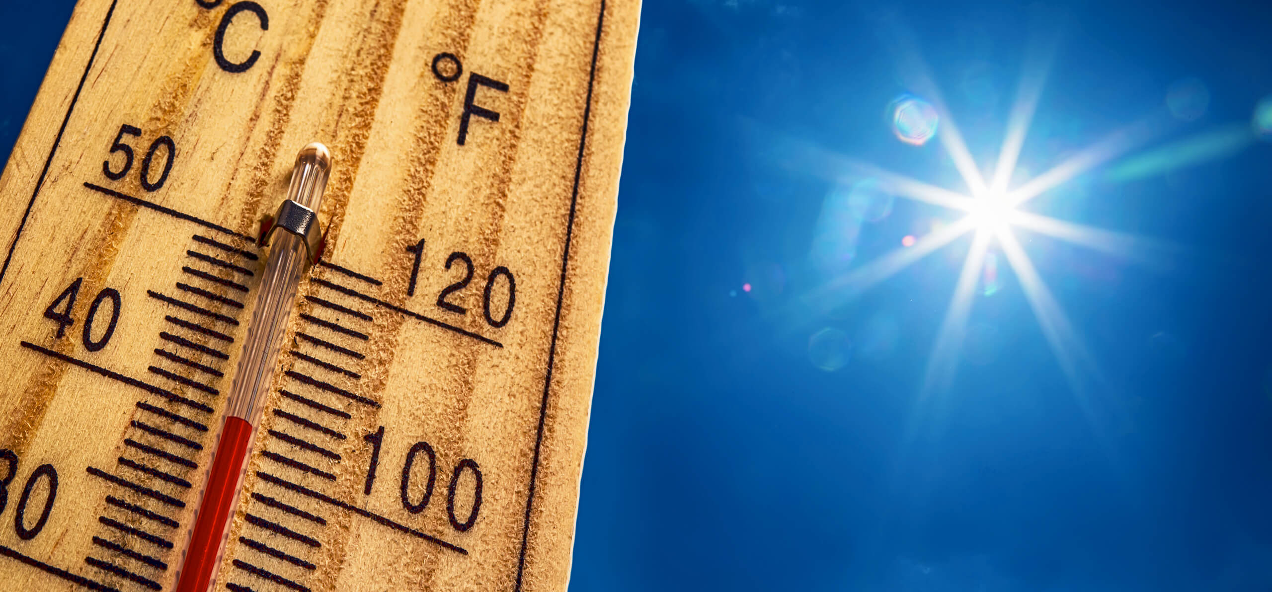 outdoor thermostat reading 104 degrees fahrenheit