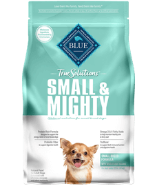 bag of True Blue Solutions Small & Mighty dog food
