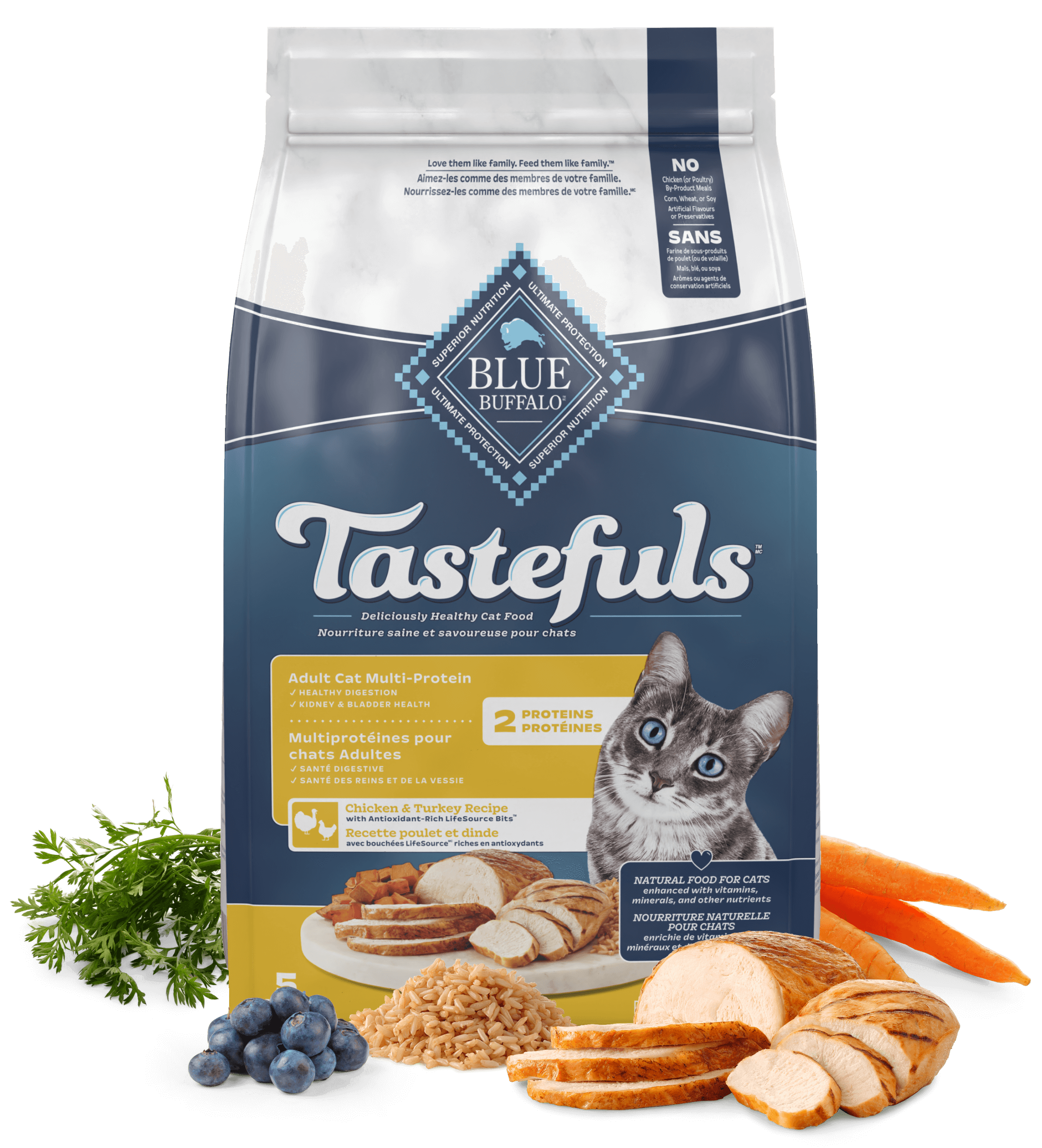 blue tastefuls™ multi-protein adult cat chicken & turkey recipe cat dry food