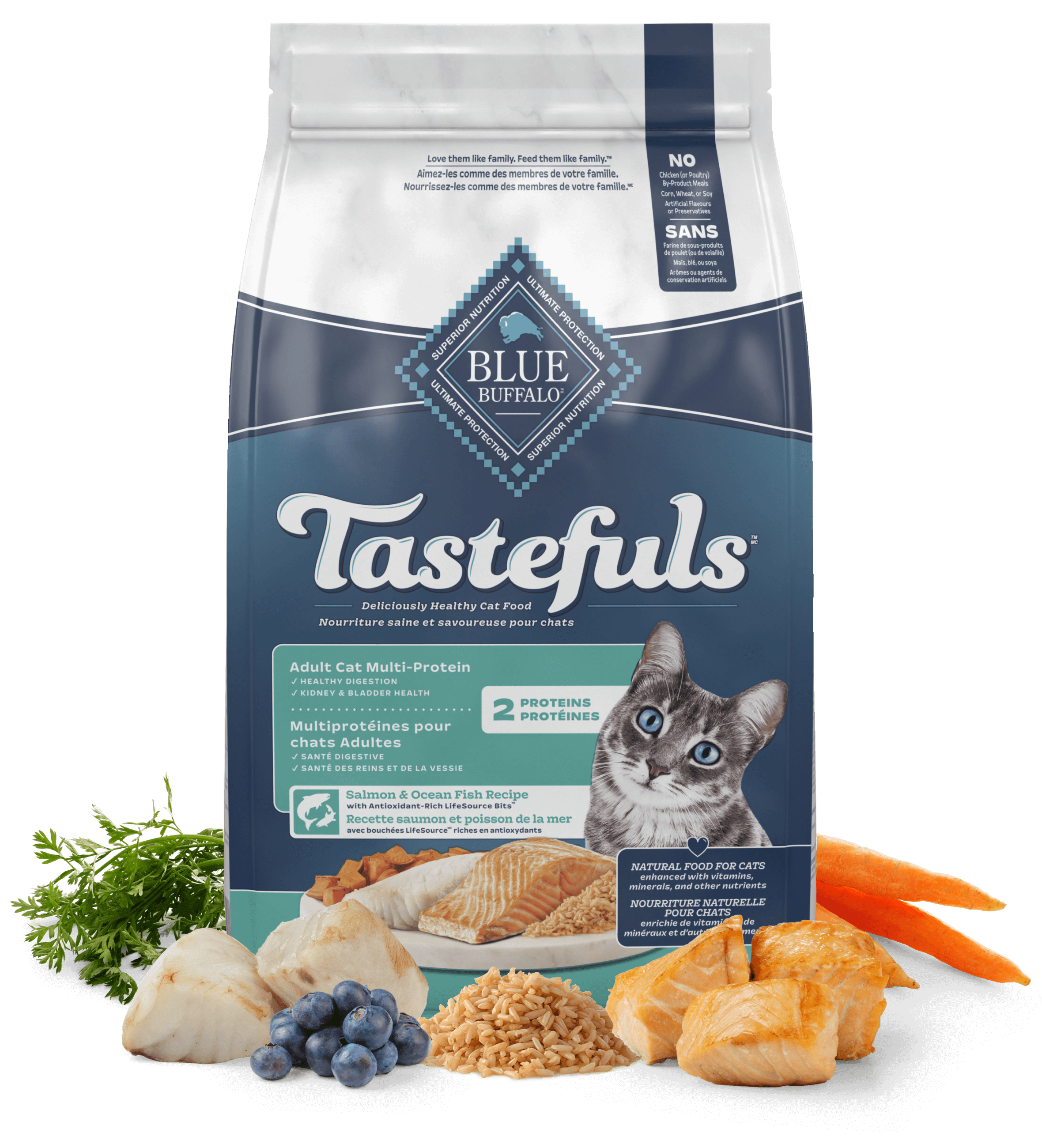 blue tastefuls™ multi-protein adult cat salmon & ocean fish recipe cat dry food