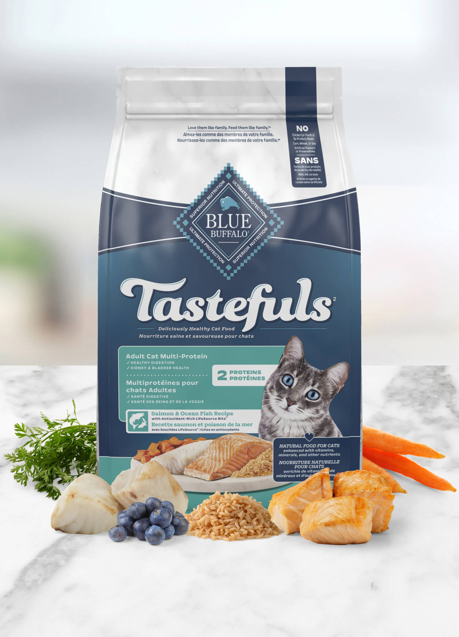 blue tastefuls™ multi-protein adult cat salmon & ocean fish recipe cat dry food