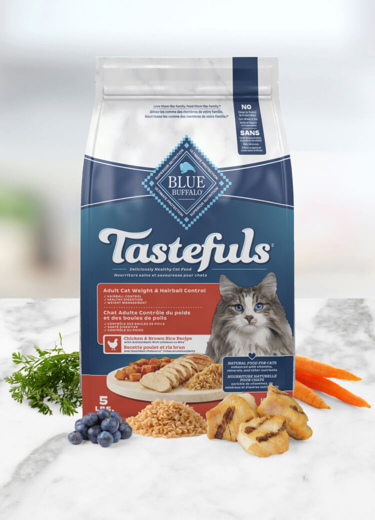 BLUE Tastefuls Adult Indoor Hairball and Weight Control Chicken Brown Rice