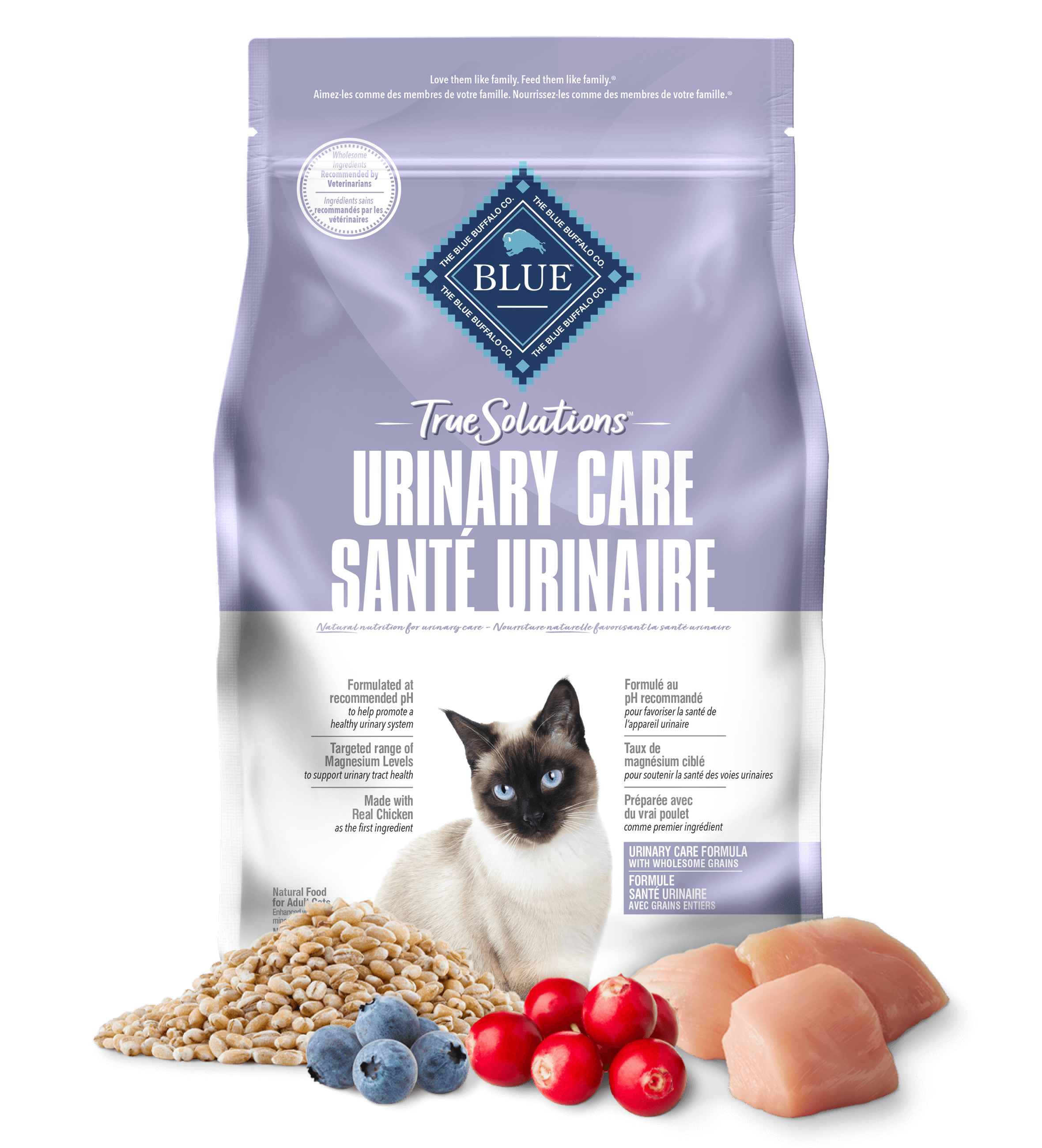 A bag of Blue True Solutions Adult Cat dry food Urinary Care Formula