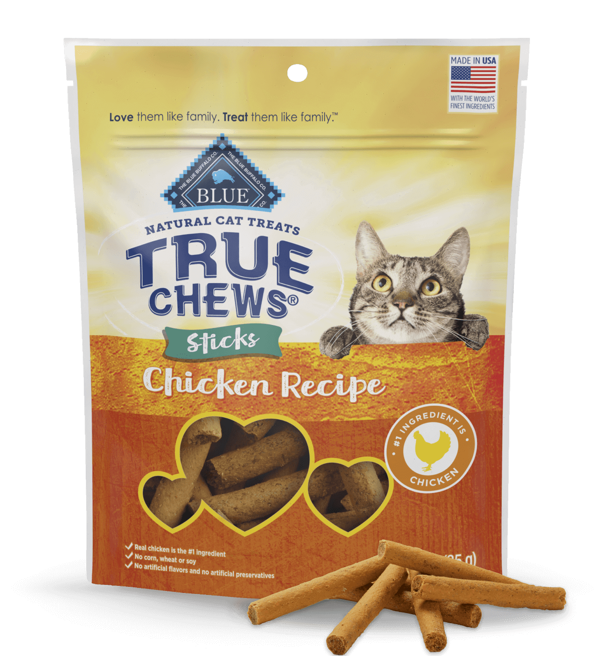 blue true chews ® delicious chicken sticks cat treats cat treats