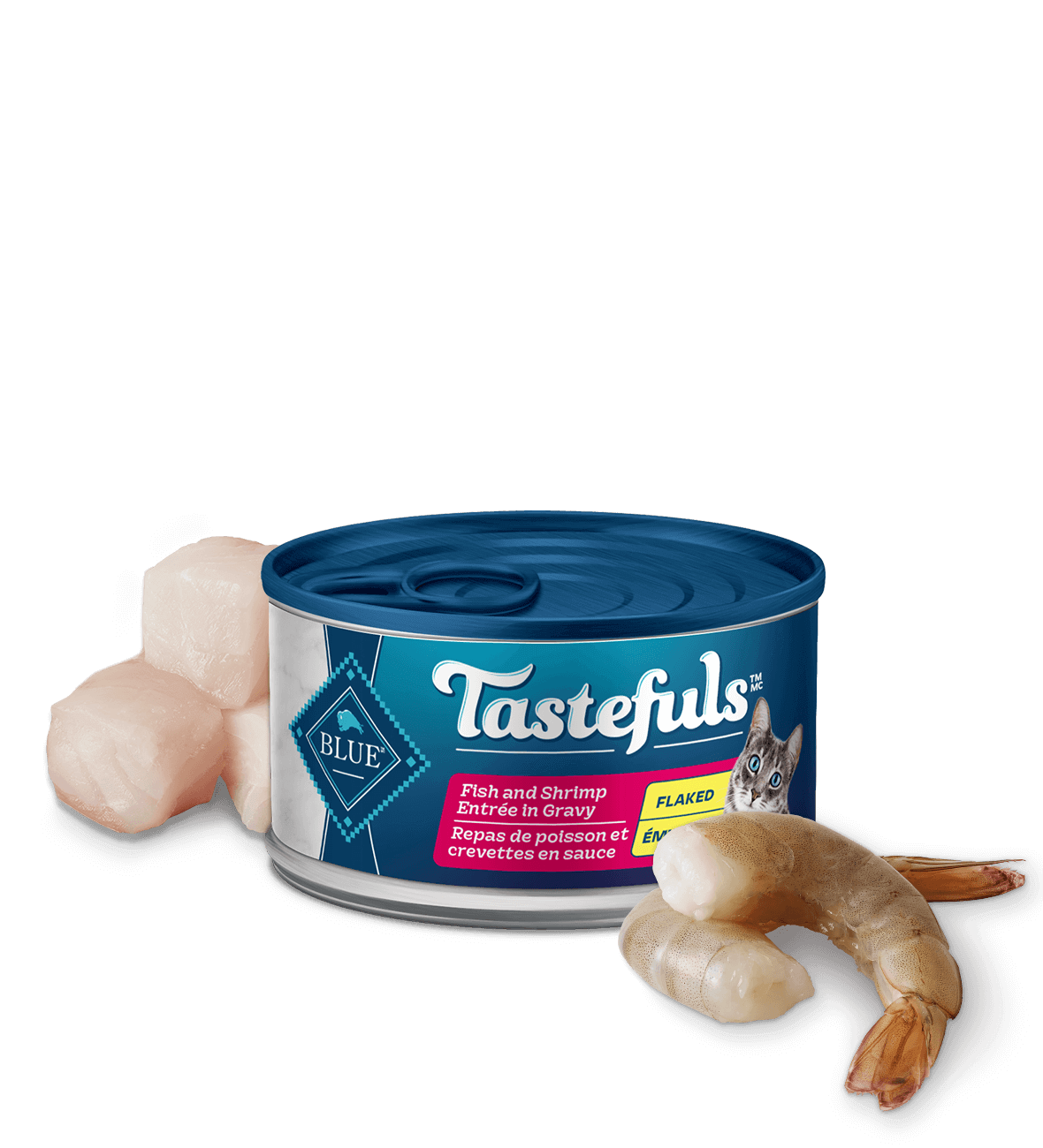blue tastefuls adult flaked fish & shrimp cat wet food