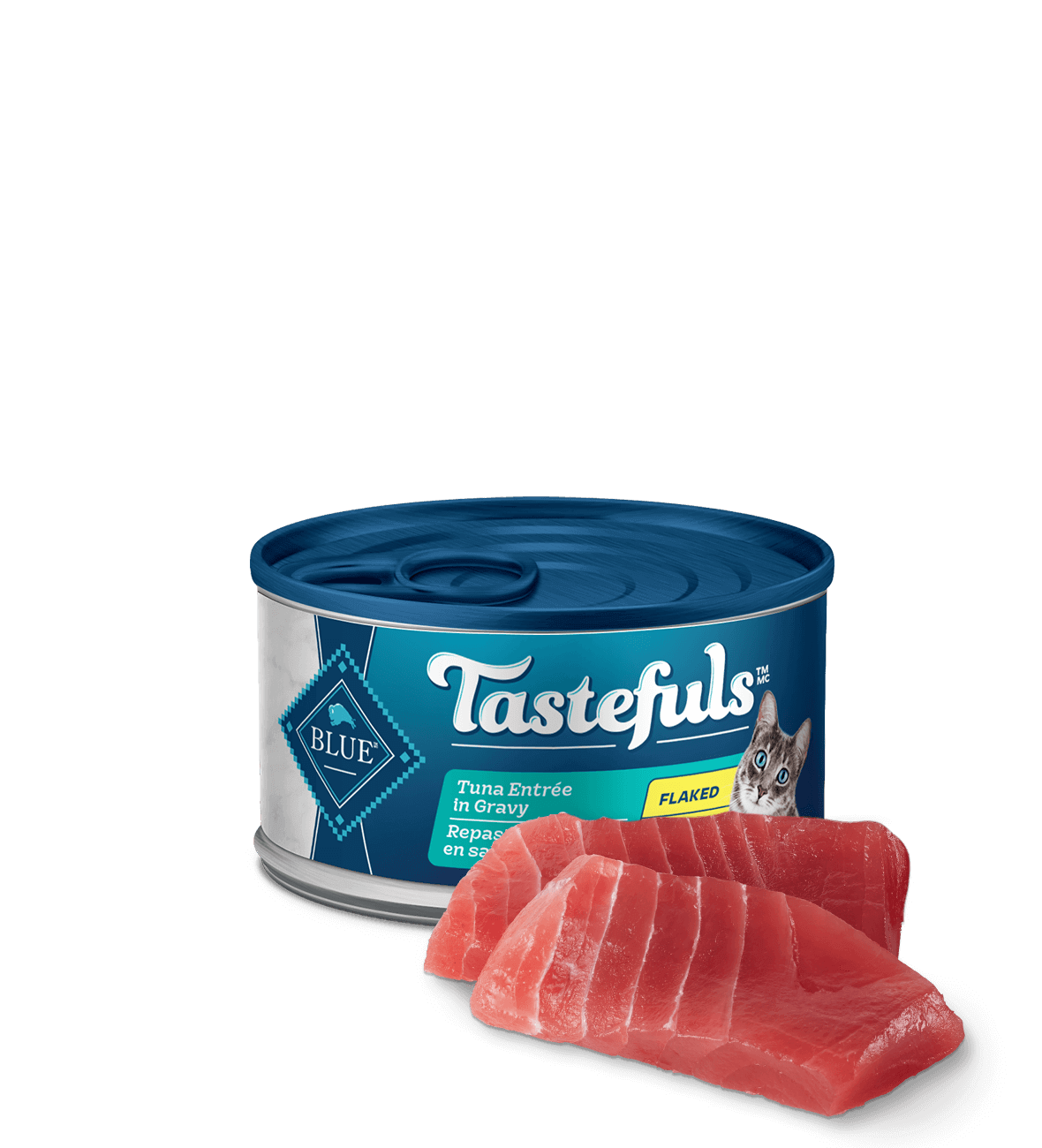 blue tastefuls thon émietté pour chats adultes chat nourriture humide