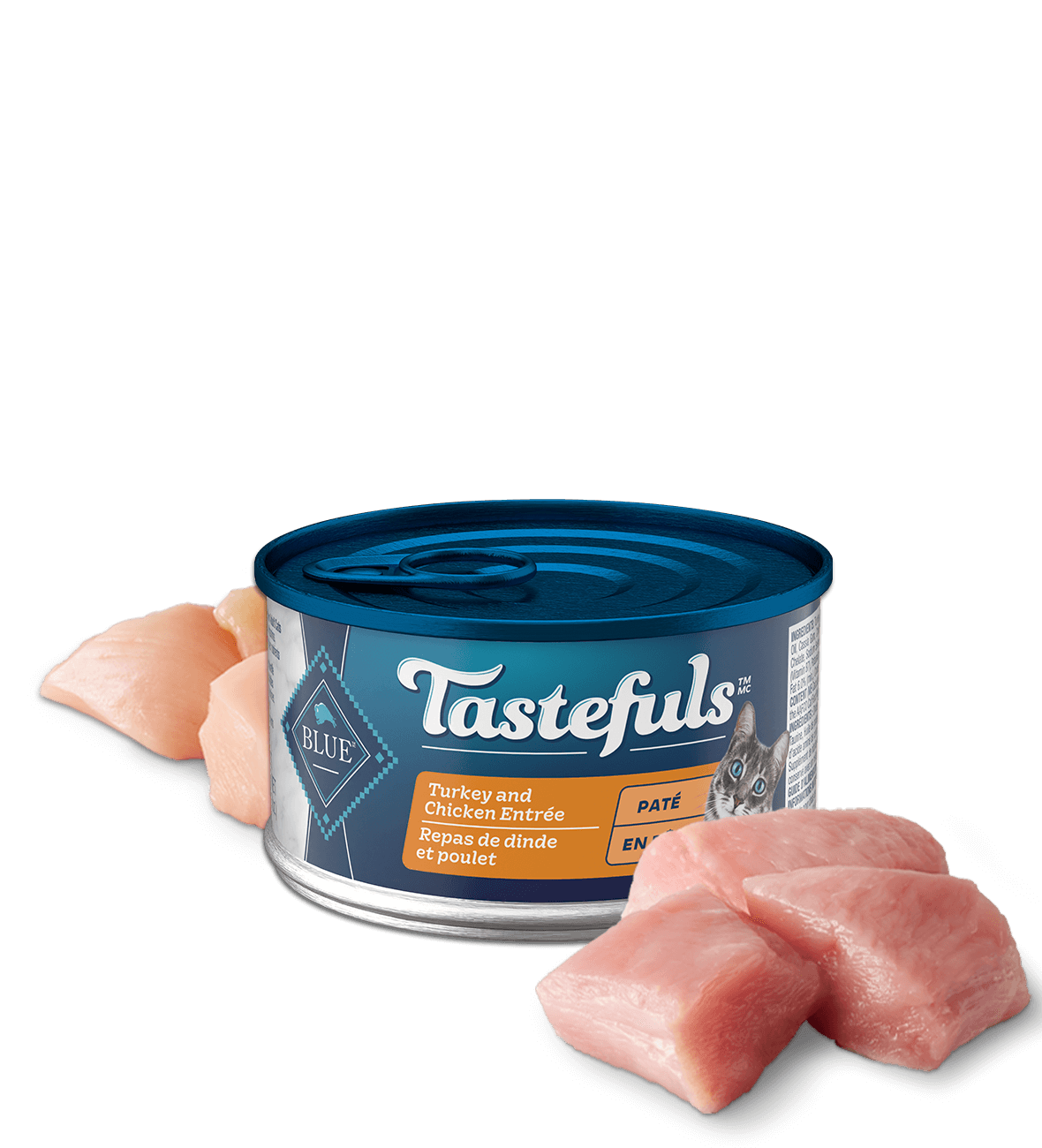 blue tastefuls adult turkey & chicken paté cat wet food