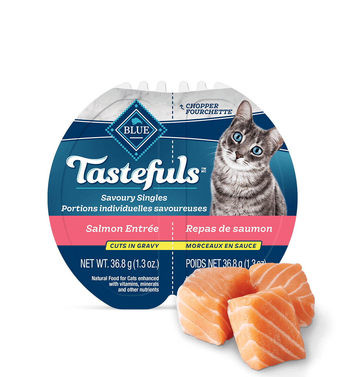 blue tastefuls savoury singles saumon morceaux en sauce chat nourriture humide