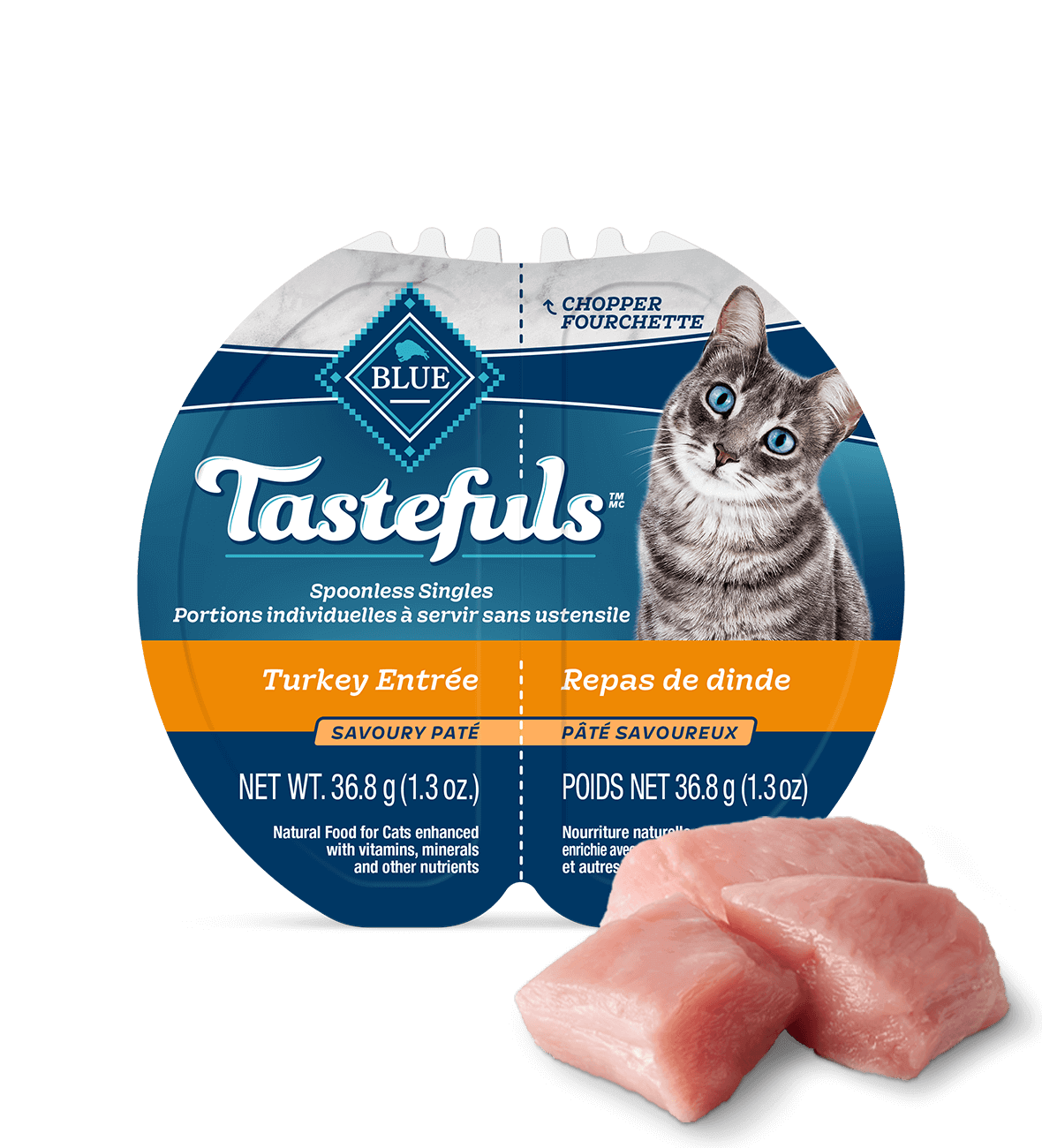 blue tastefuls spoonless singles dinde en pâté velouté chat nourriture humide