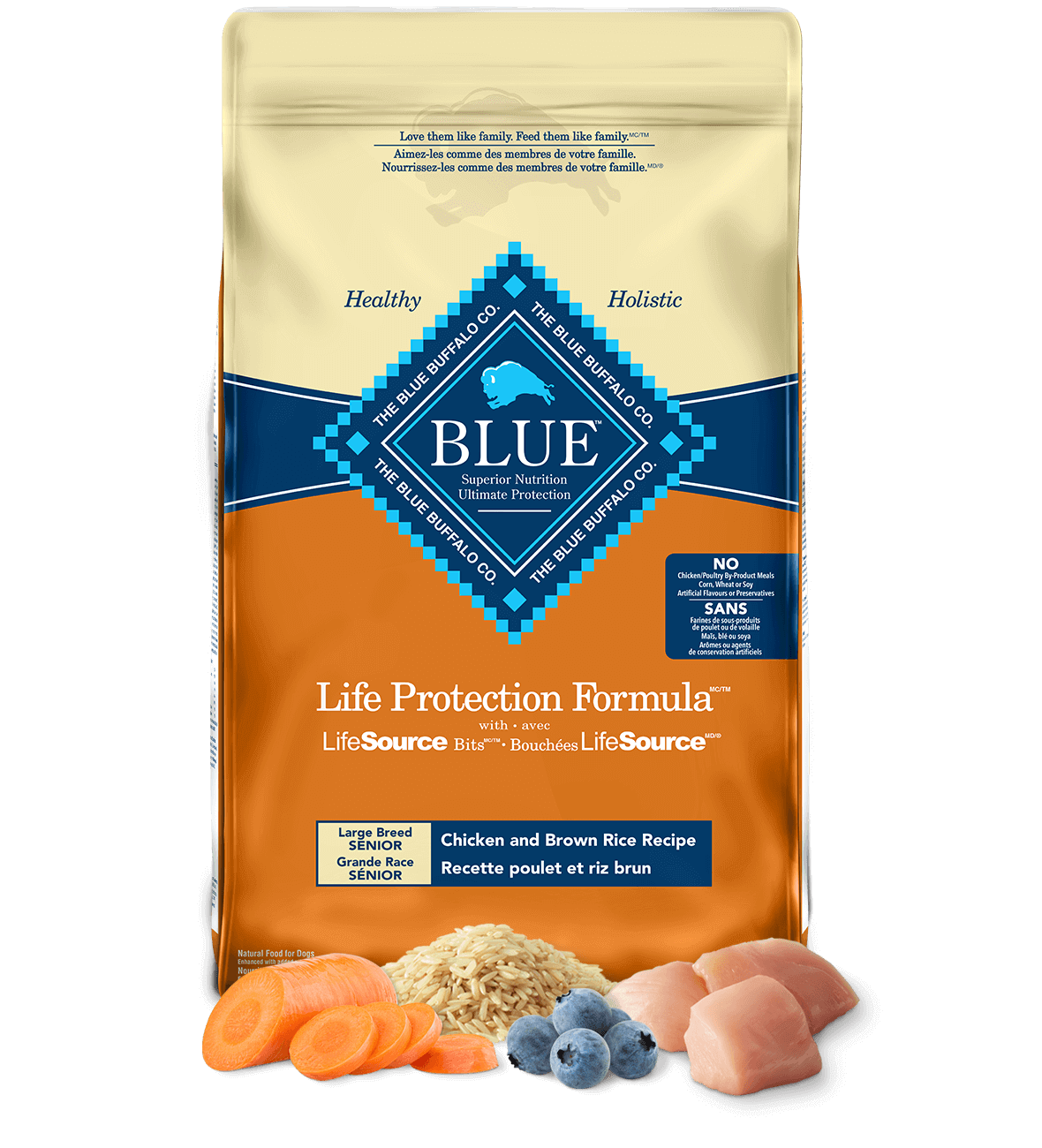 life protection senior dry chicken and brown rice dog food