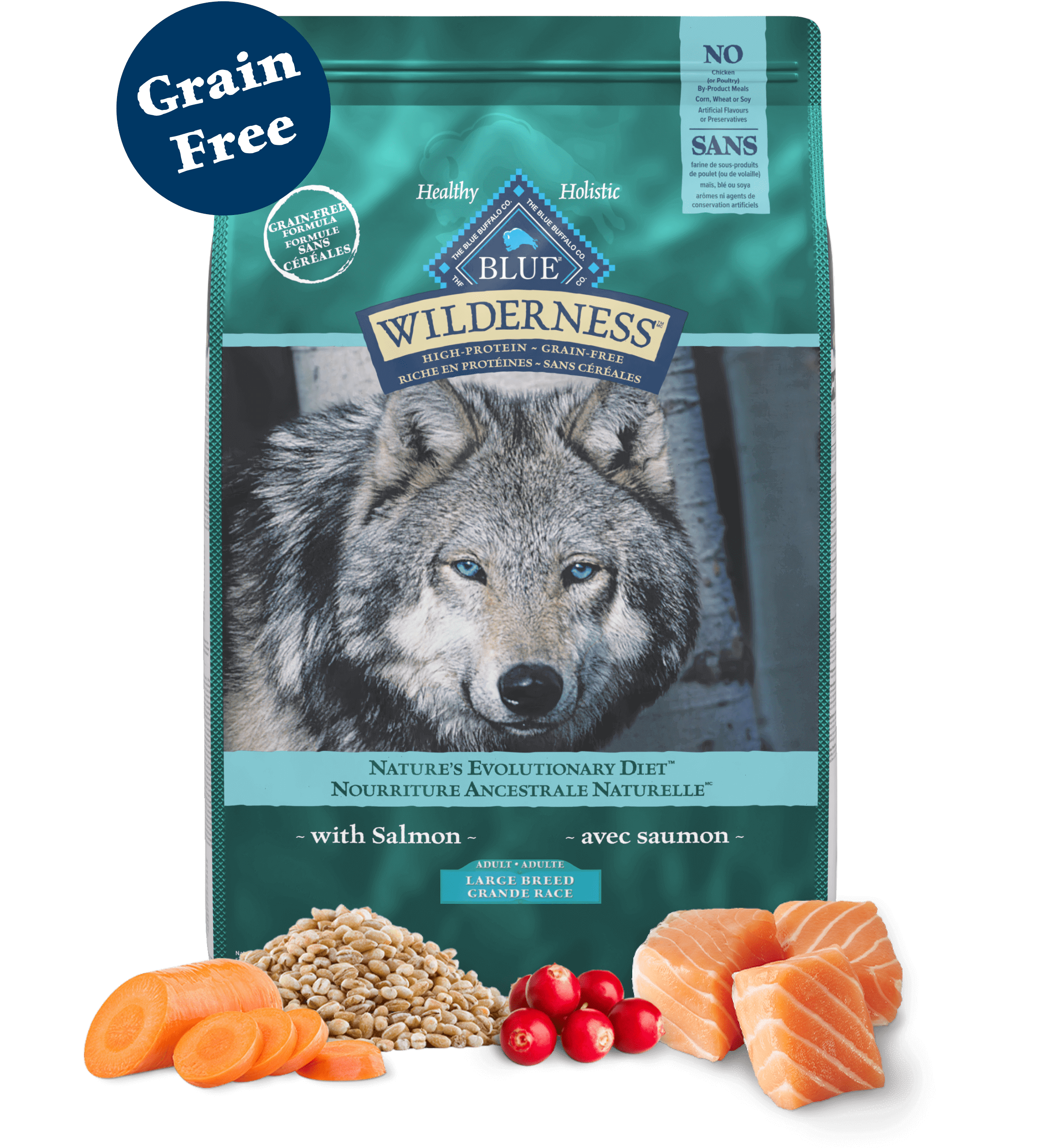 blue wilderness saumon sans céréales pour chiens de grande race chien nourriture sèche