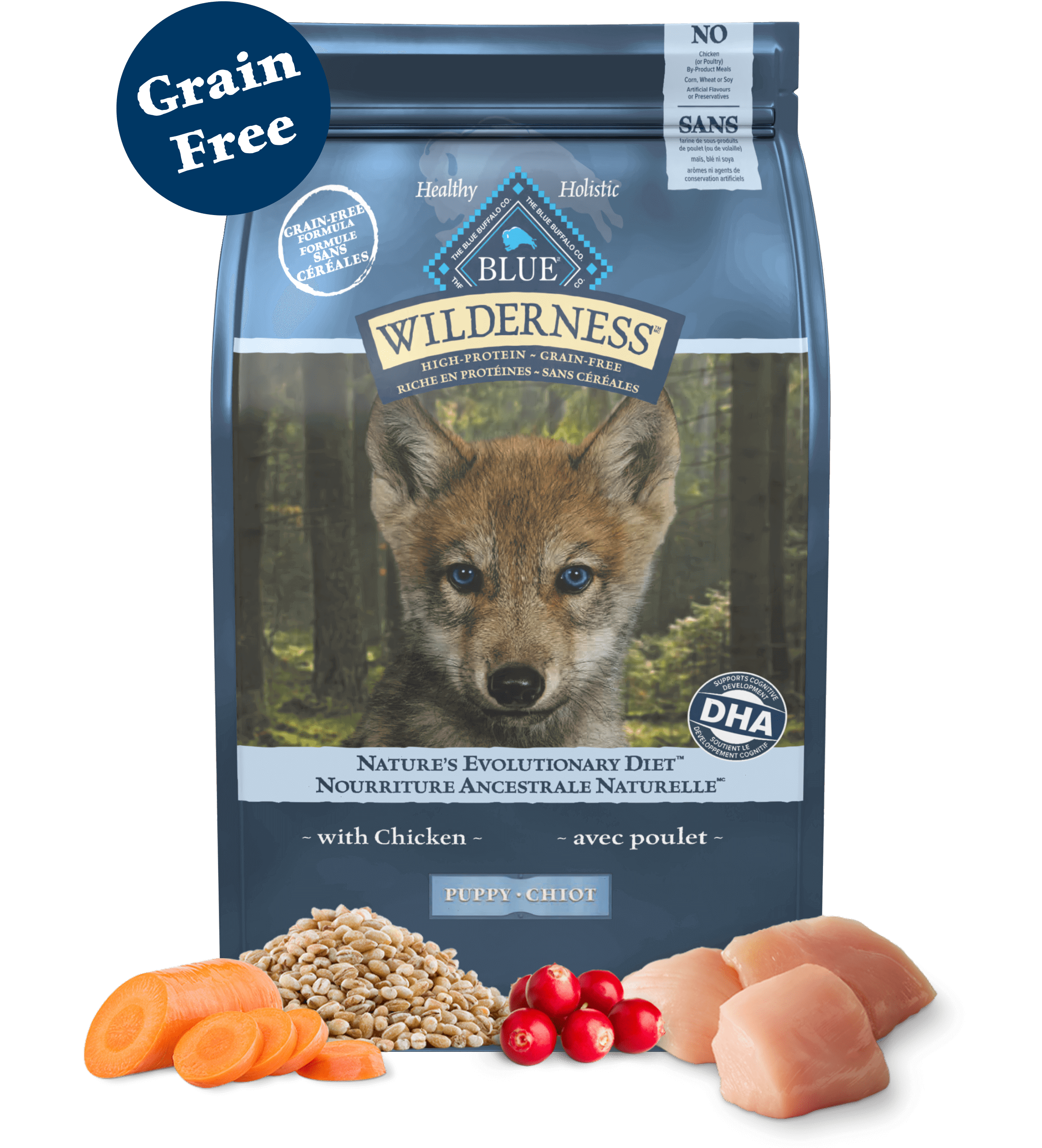 blue wilderness poulet sans céréales pour chiots chien nourriture sèche