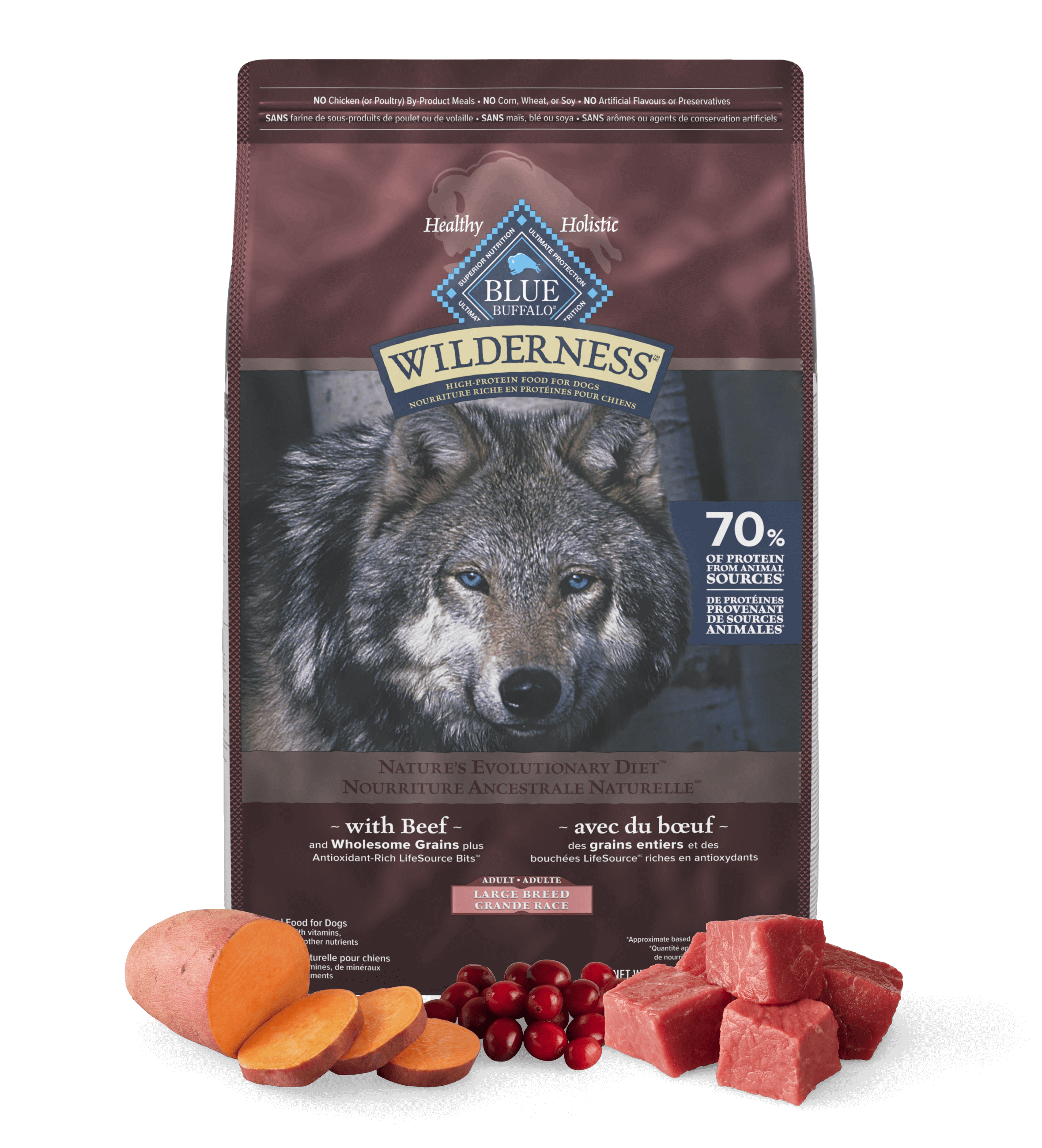 Wilderness Large Breed Adult Beef with Wholesome Grains Recipe Bag of Dog Food