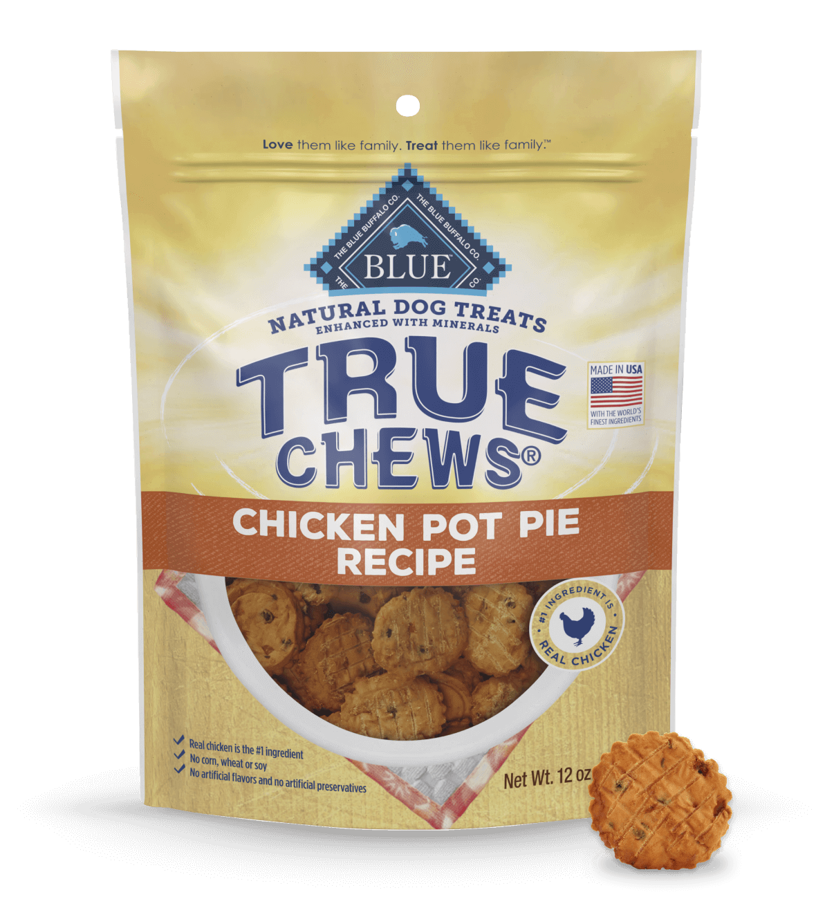 blue true chews ® premium treats with real chicken, peas & carrots dog treats