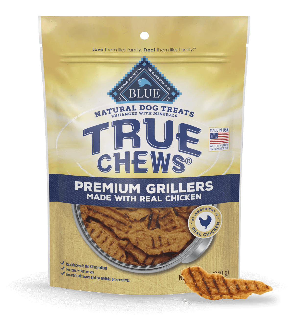 blue true chews ® deliciously charred premium chicken grillers dog treats