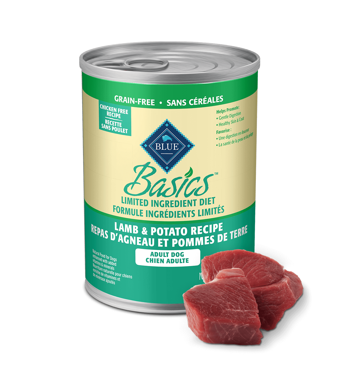 blue basics grain-free adult lamb & potato recipe dog wet food