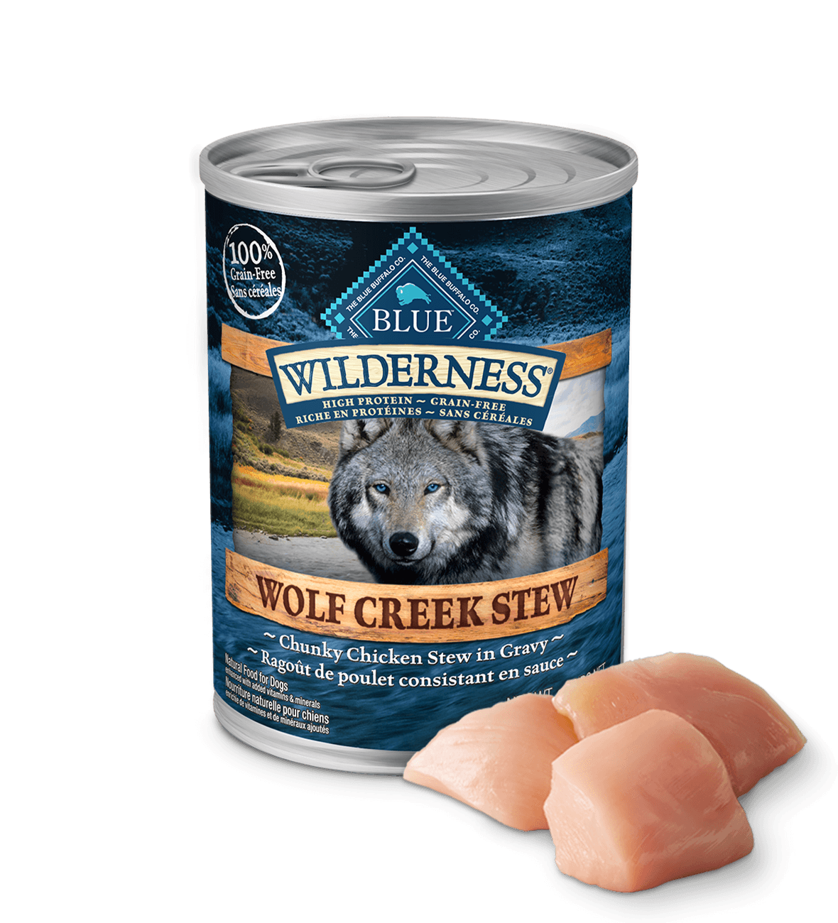 BLUE Wilderness Wet Dog Food Grain Free Chicken Wolf Creek Stew Blue Buffalo