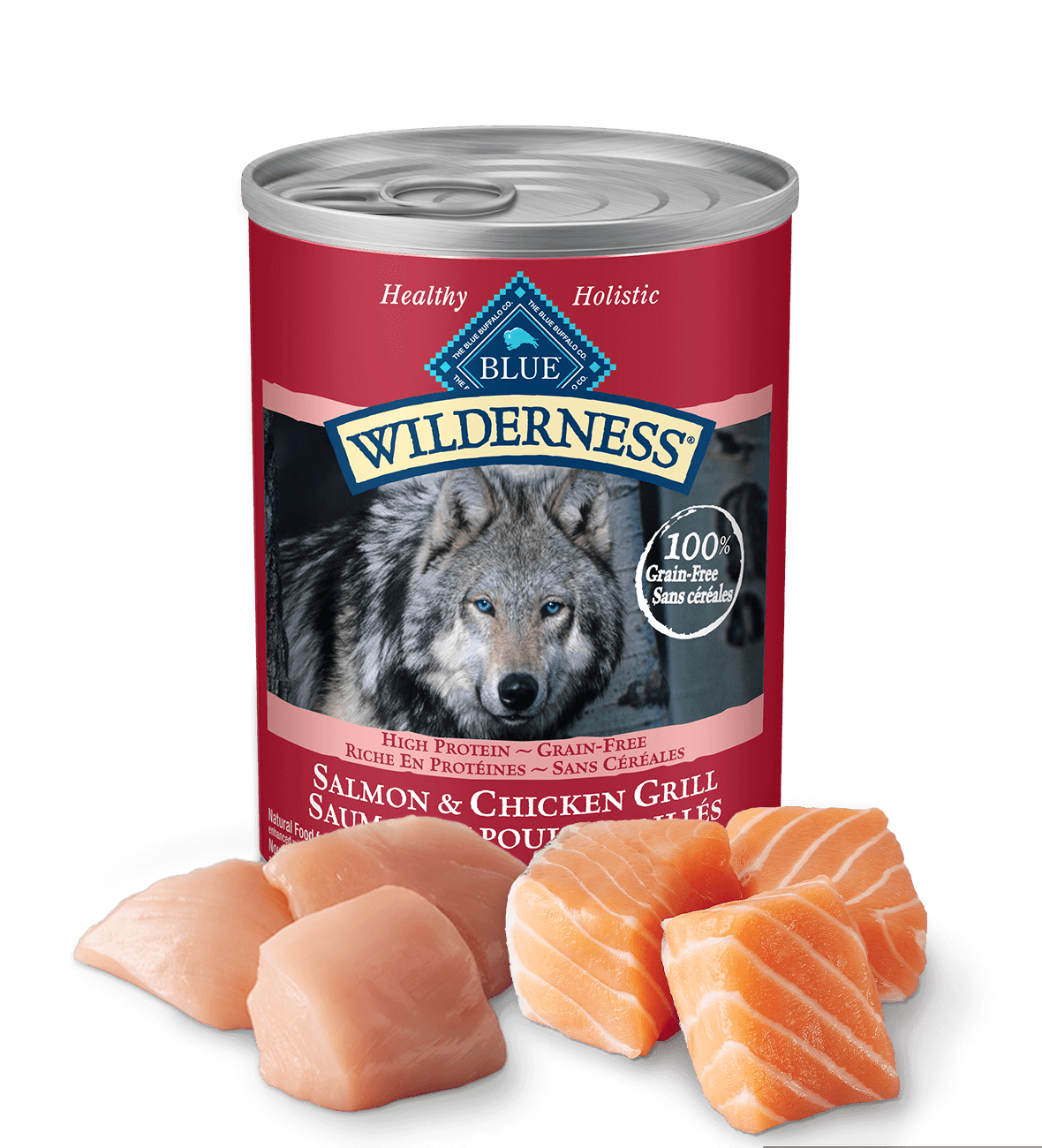 blue wilderness saumon et poulet grillés chien nourriture humide
