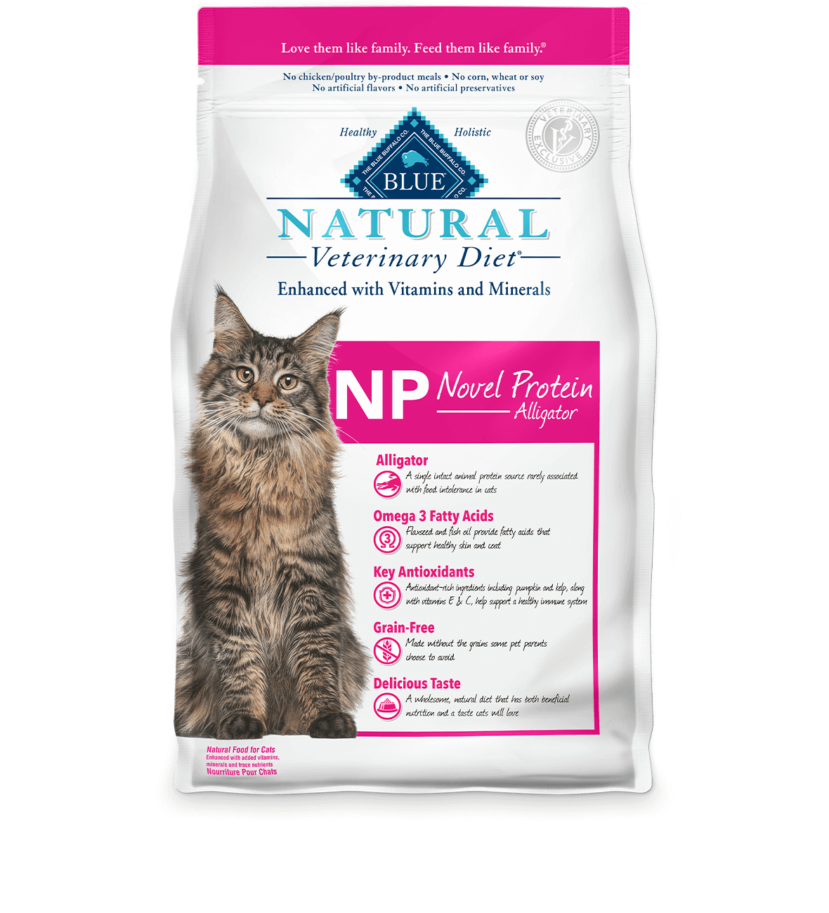 blue natural veterinary diet np novel protein cat dry food