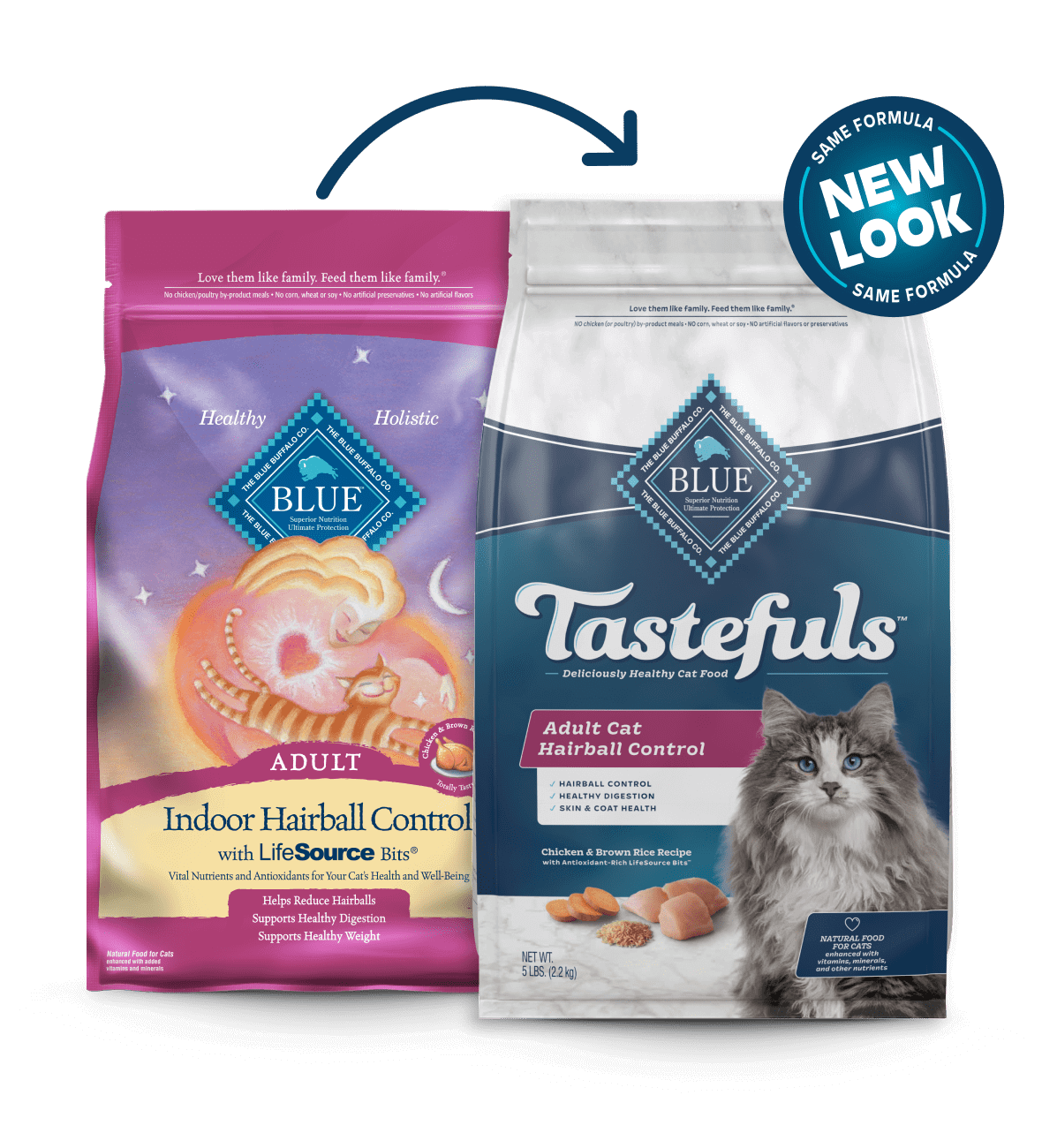 blue tastefuls adult chicken & brown rice hairball control recipe cat dry food