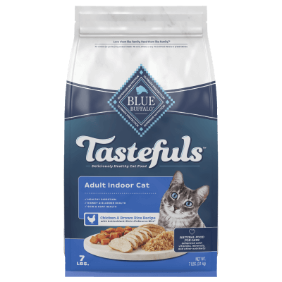 Blue Tastefuls Adult Indoor Cat Chicken & Brown Rice Recipe