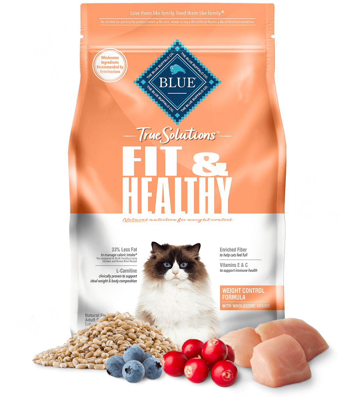 blue true solutions fit & healthy weight control cat dry food