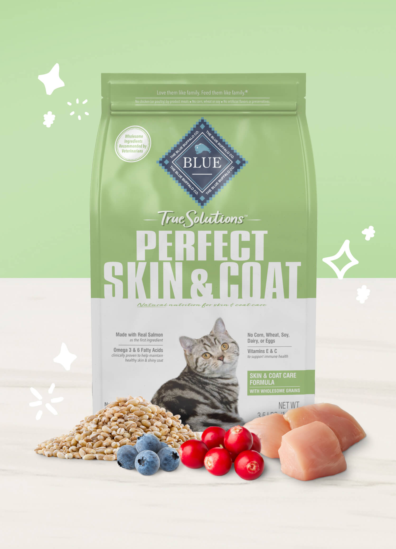Blue true solutions perfect skin & coat care cat dry food