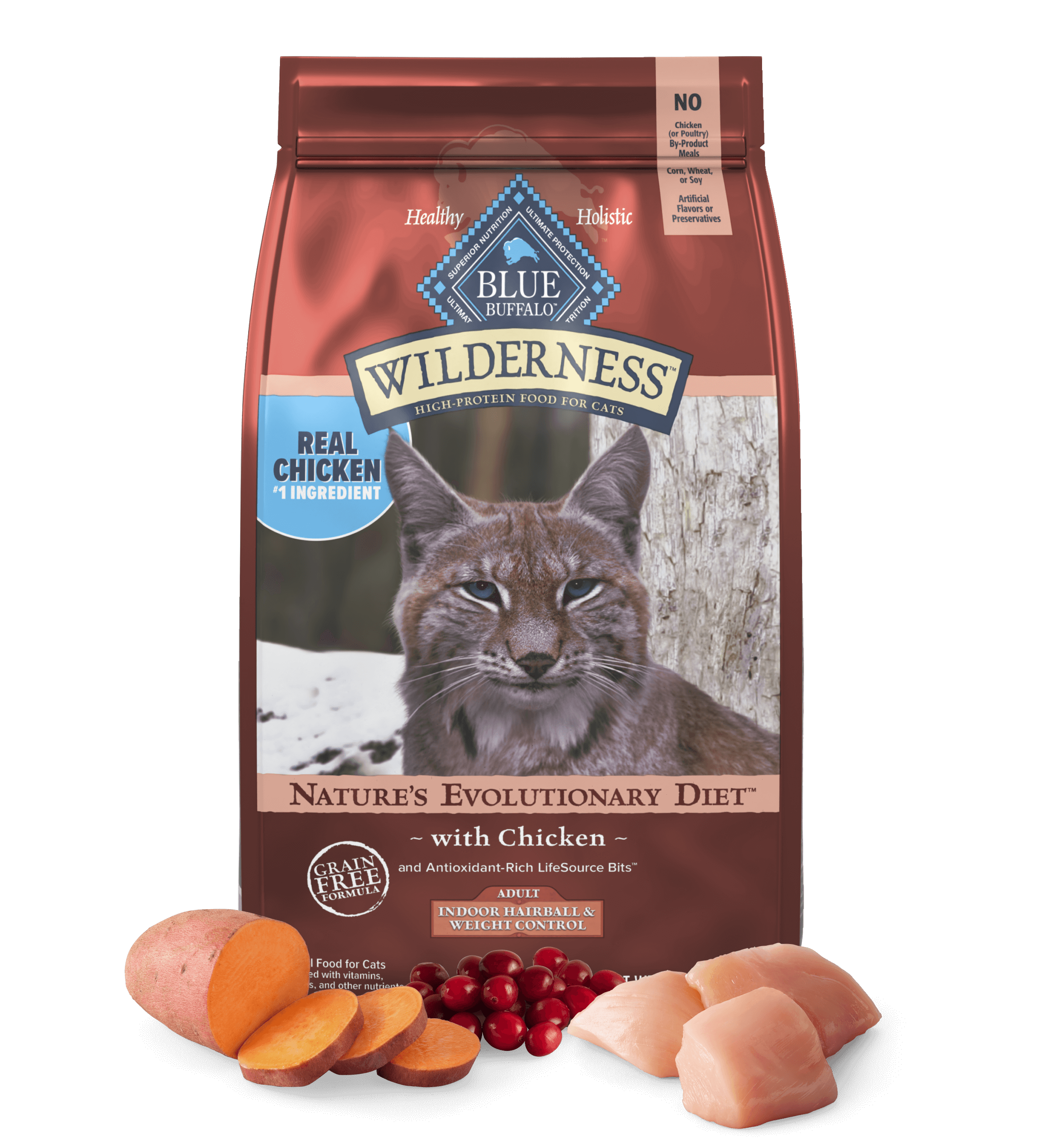 Blue Wilderness Indoor Hairball & Weight Control Adult Cat Chicken Dry Cat Food