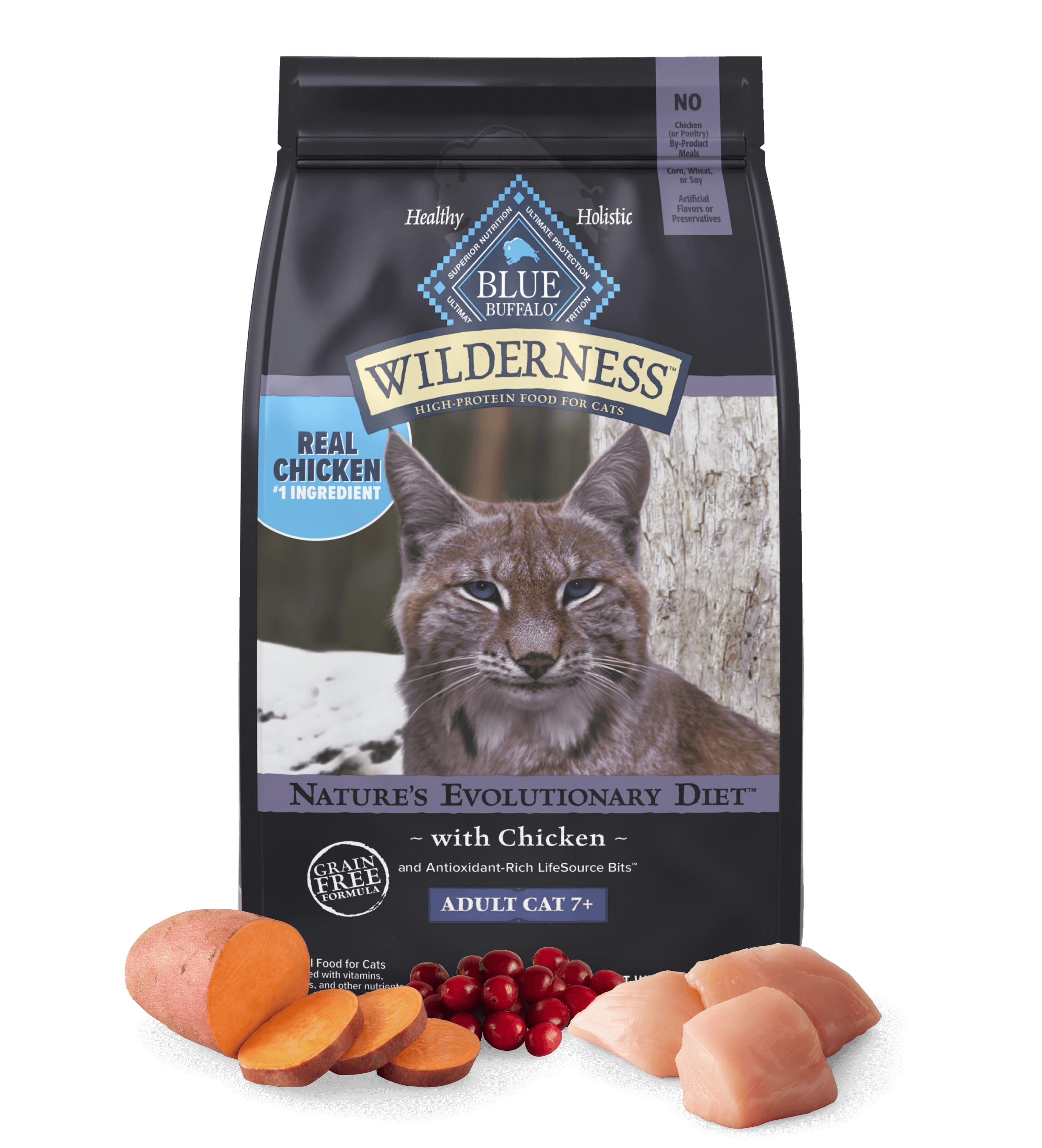 Blue Wilderness Adult Cat 7+ Chicken Dry Cat Food