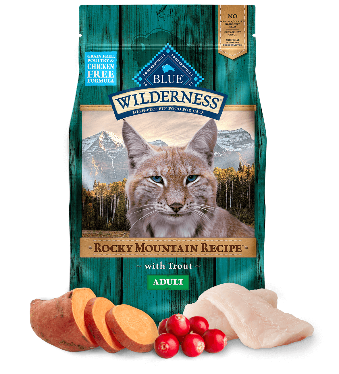 blue wilderness rocky mountain recipe adult trout cat dry food