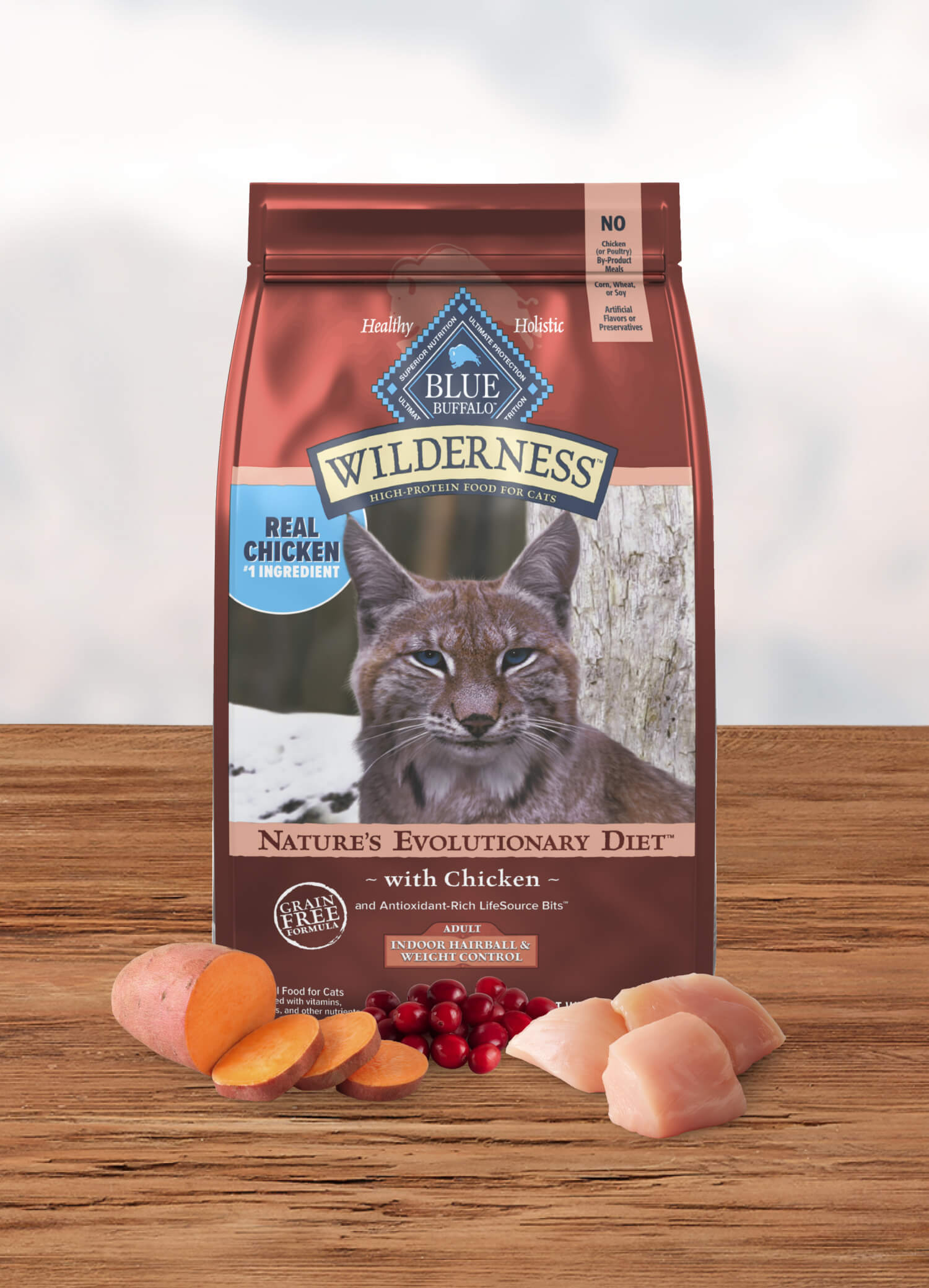 Blue Wilderness Indoor Hairball & Weight Control Adult Cat Chicken Dry Cat Food
