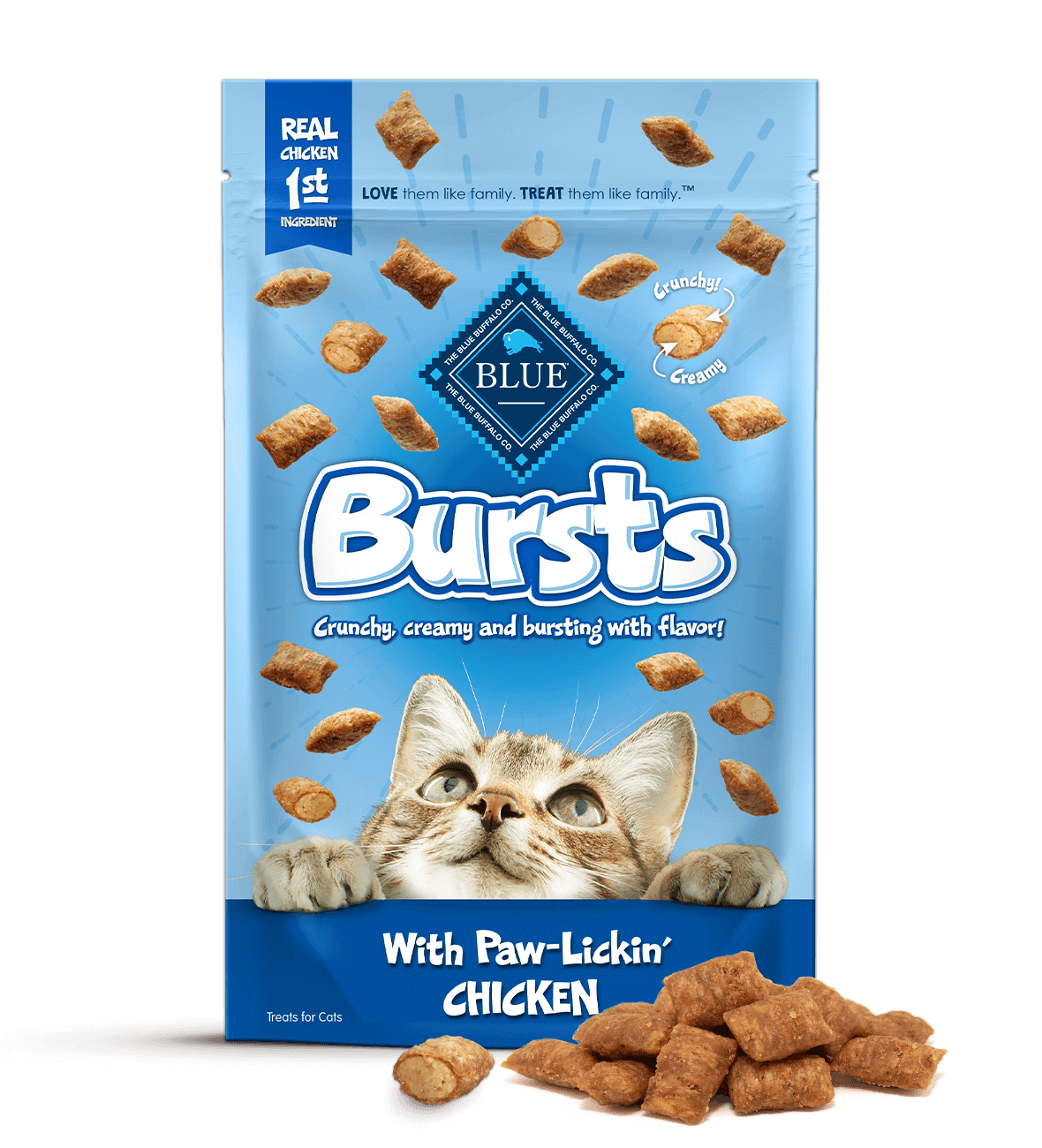 blue bursts paw-lickin’ chicken cat treats cat treats