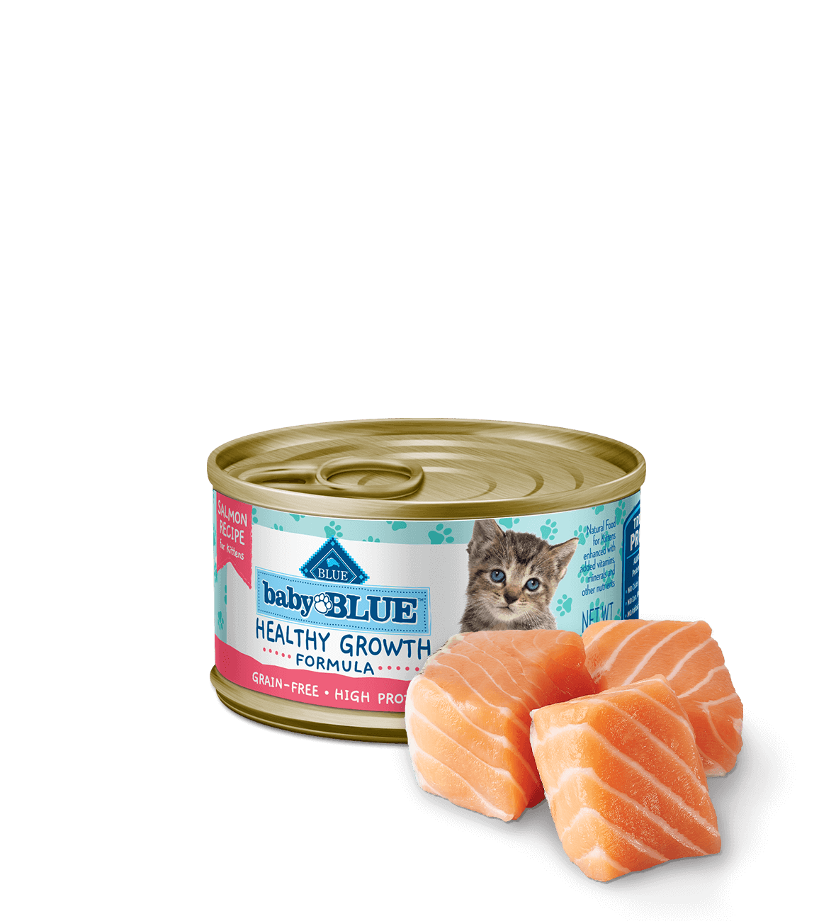 baby blue kitten high-protein, grain-free salmon formula cat wet food