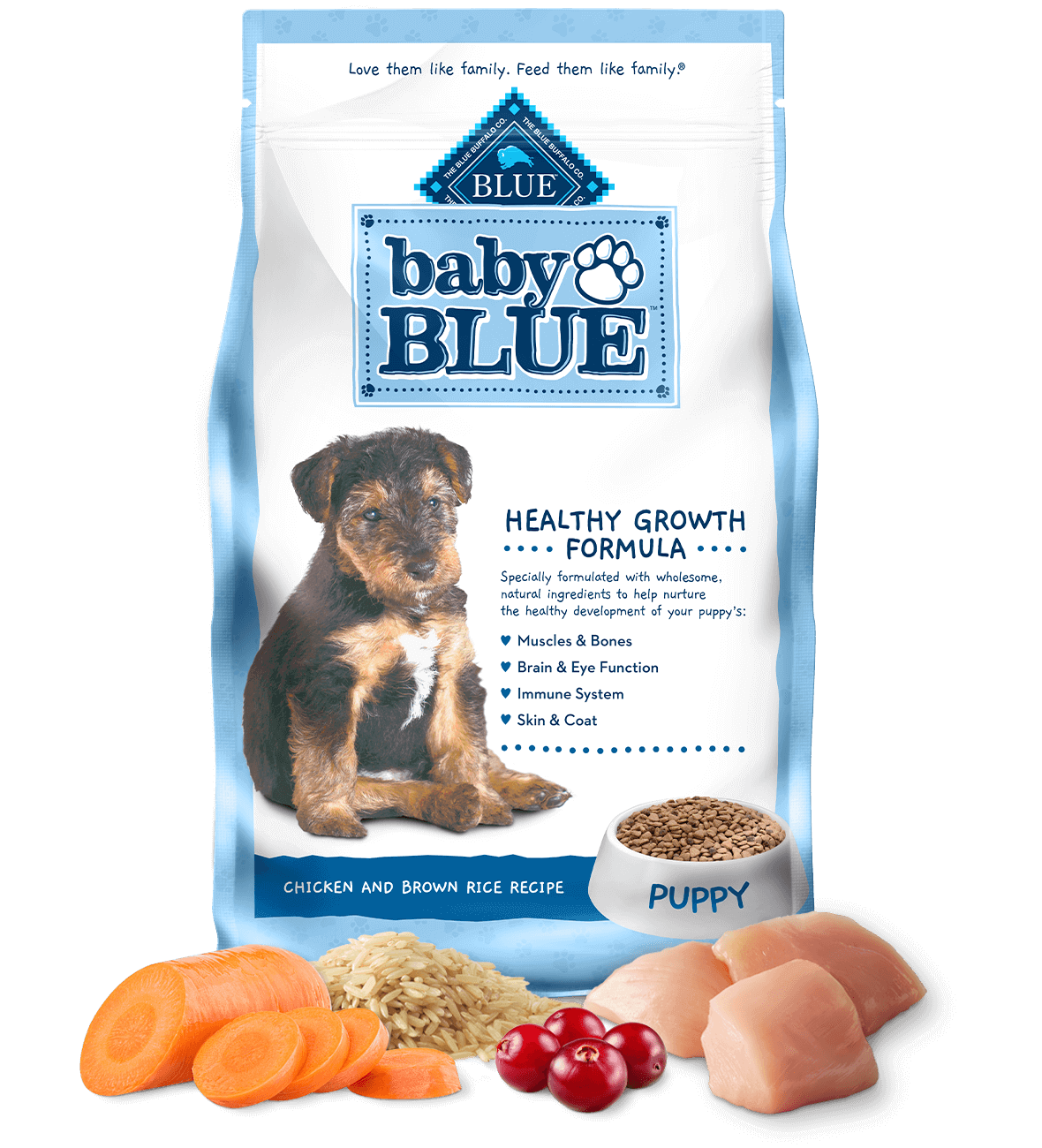 baby blue puppy chicken & brown rice formula dog dry food
