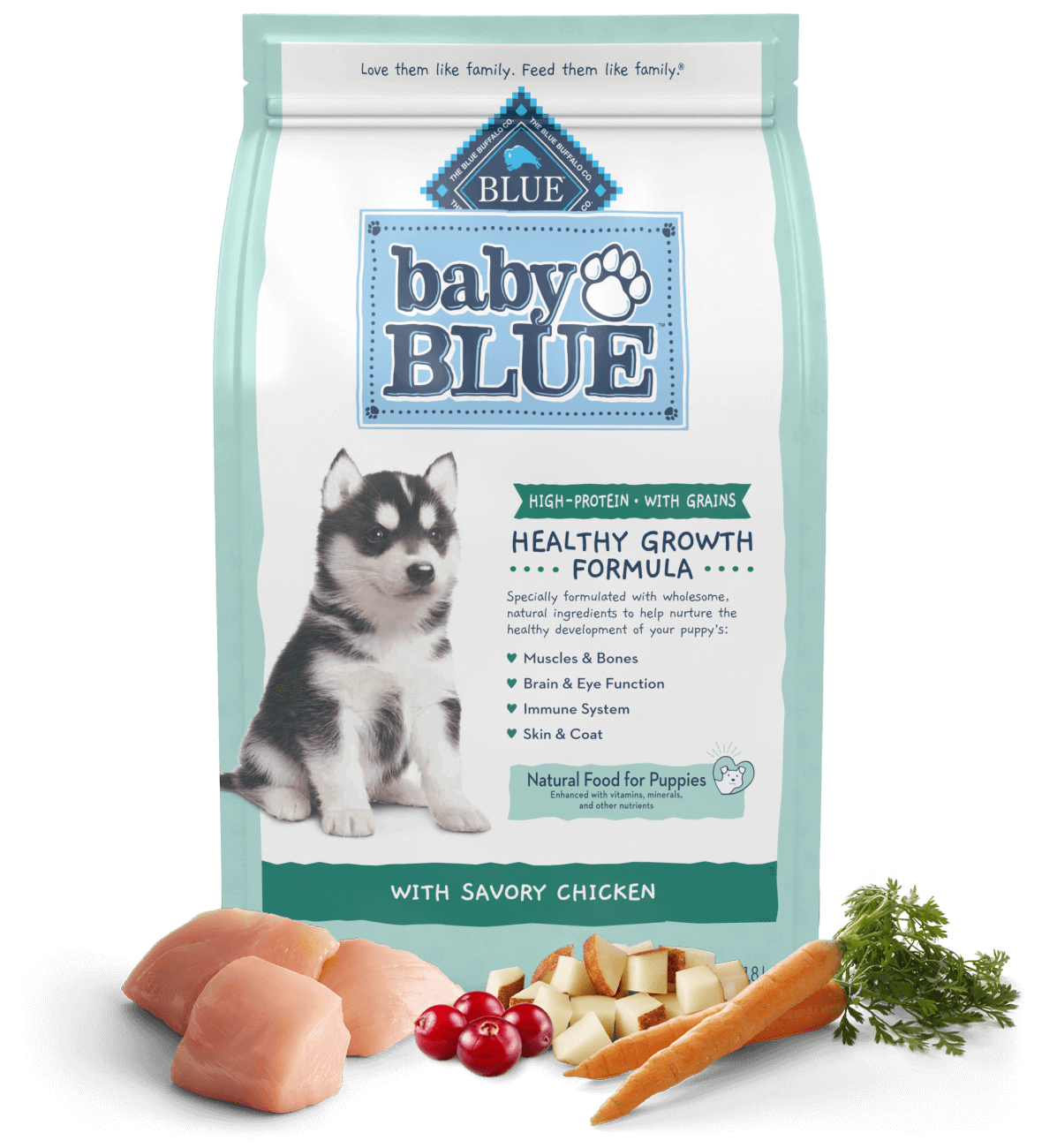 baby blue puppy high-protein, chicken & pea recipe dog dry food