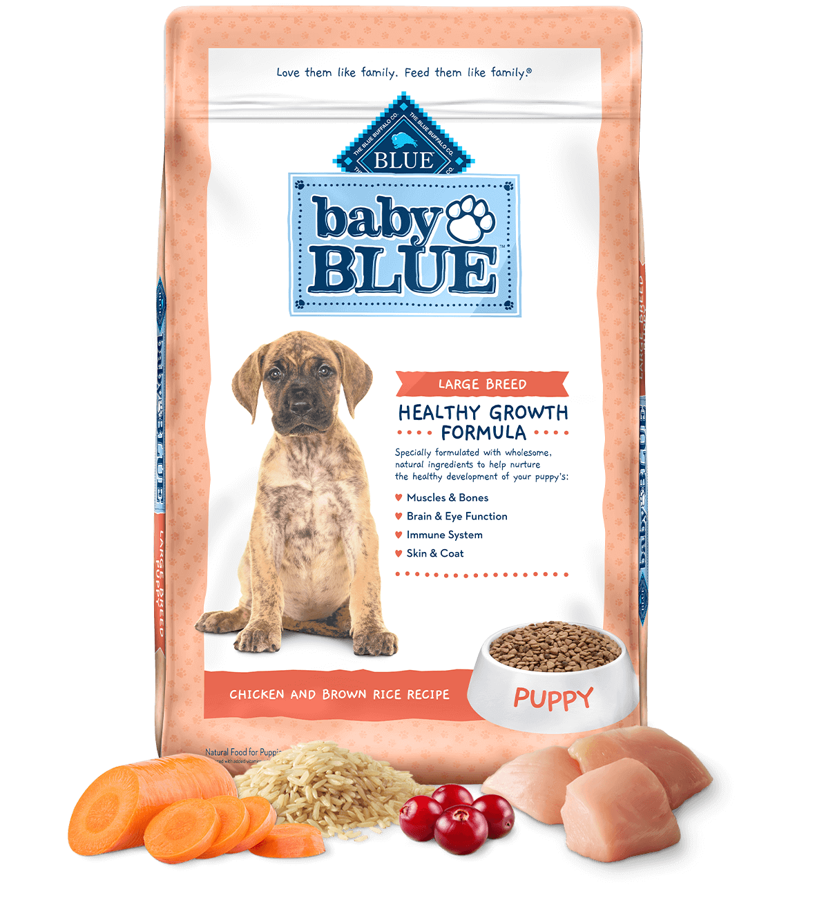 baby blue large breed puppy chicken & brown rice recipe dog dry food