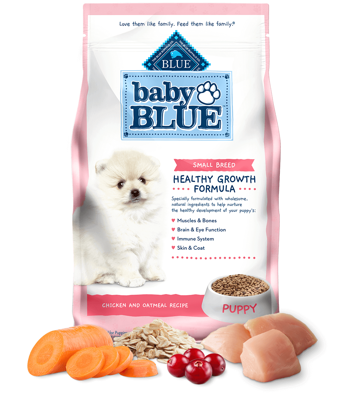 baby blue small breed puppy chicken & oatmeal recipe dog dry food
