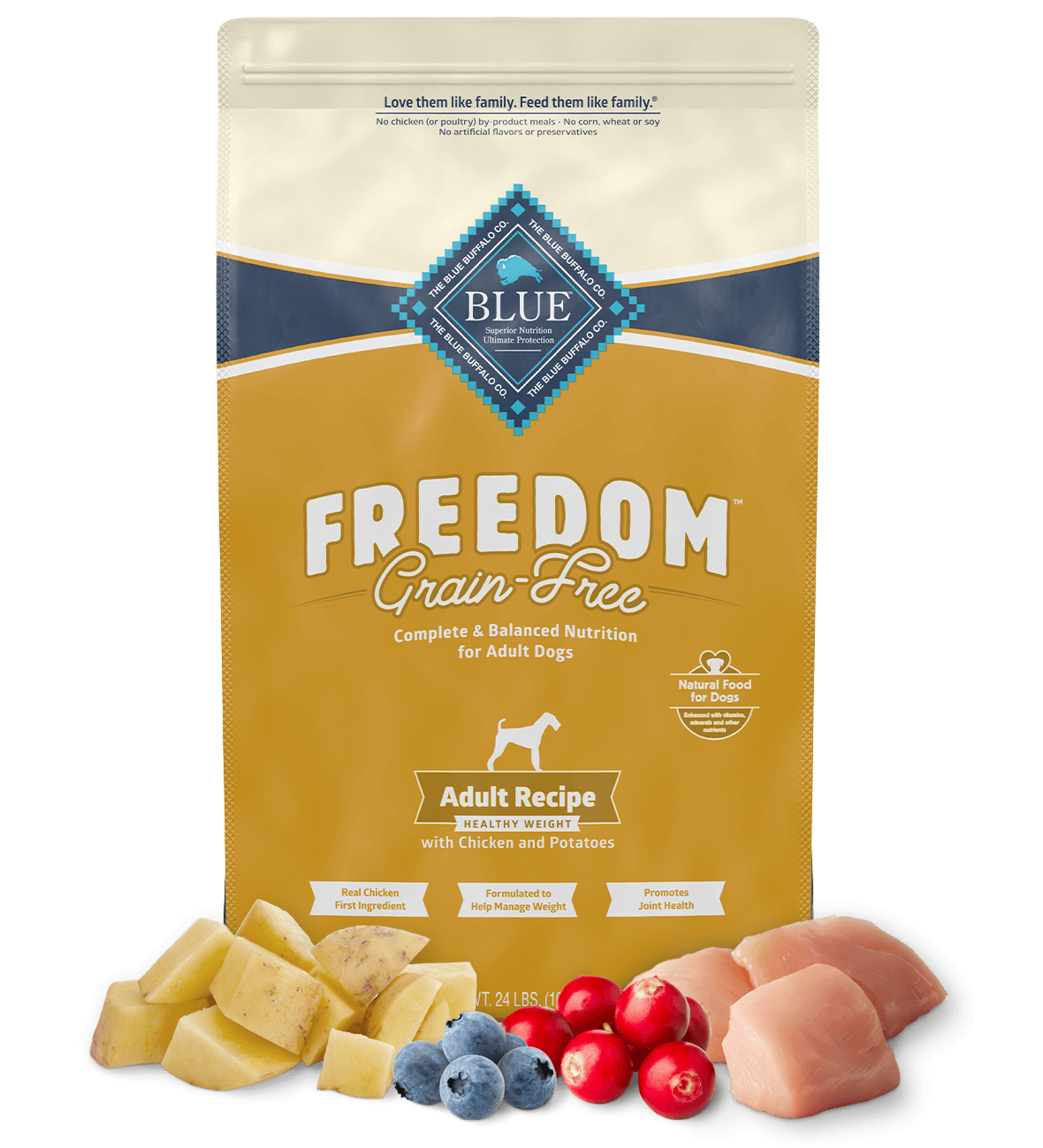 Blue freedom grain free senior best sale dog food