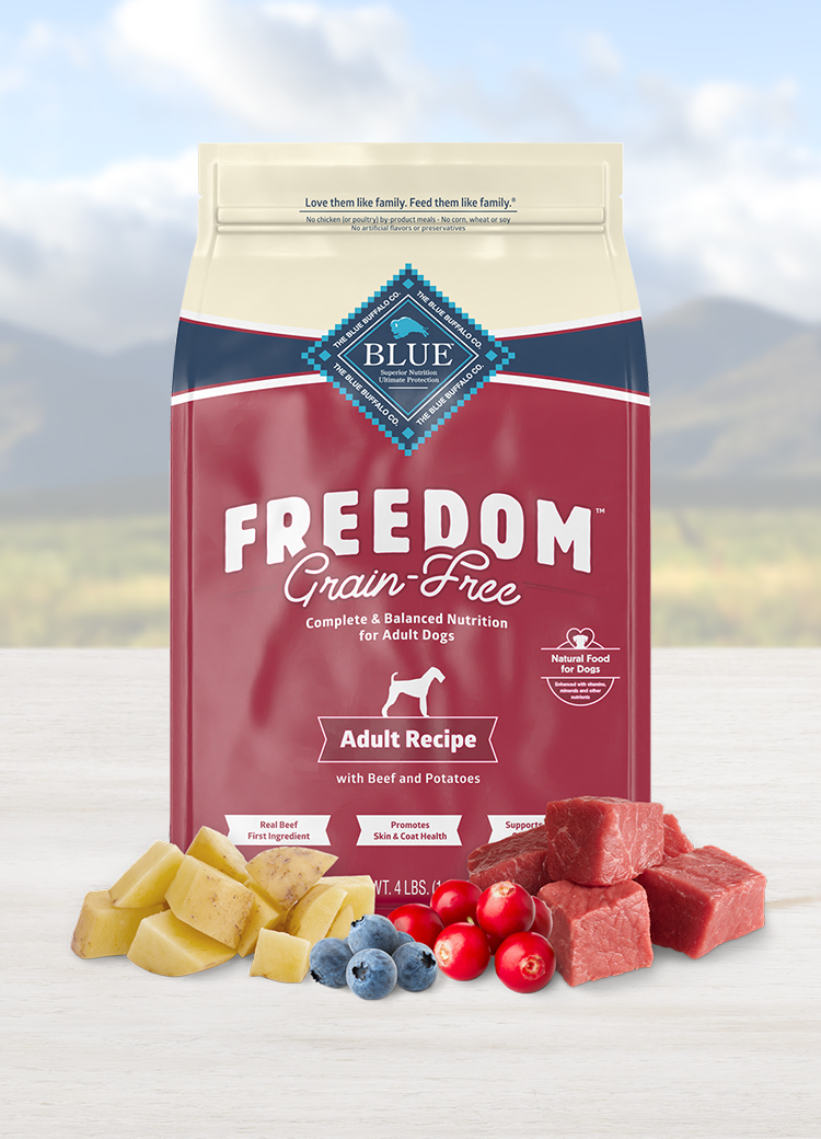 BLUE Freedom Adult Dry Dog Food Grain Free Beef