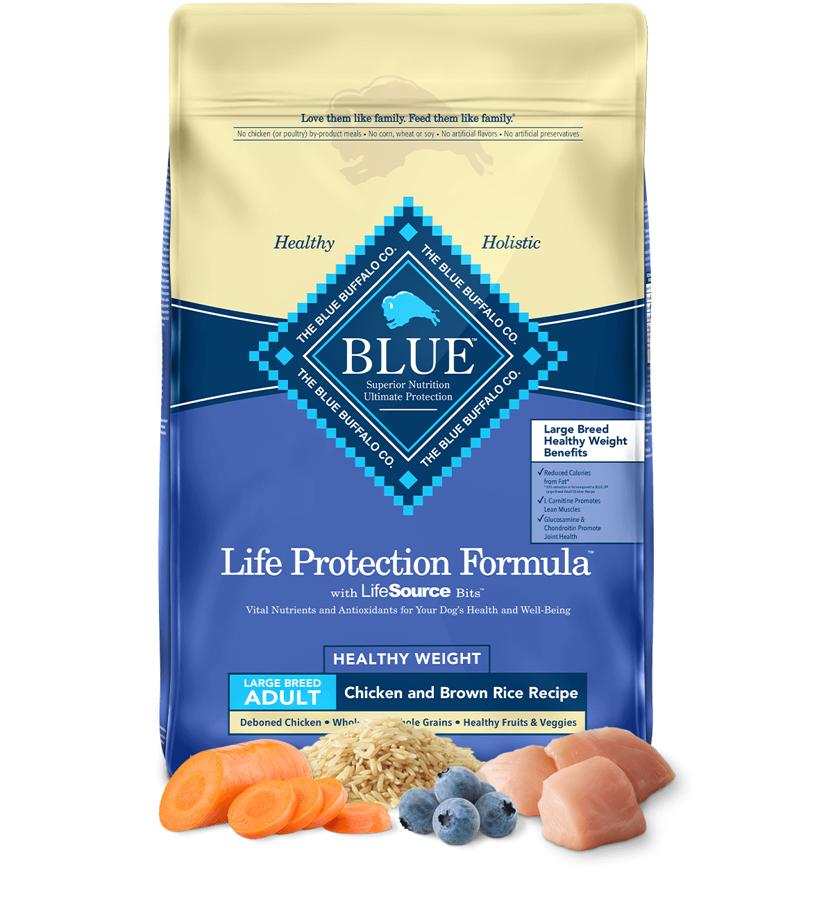 life protection formula large breed adult healthy weight chicken & brown rice dog dry food
