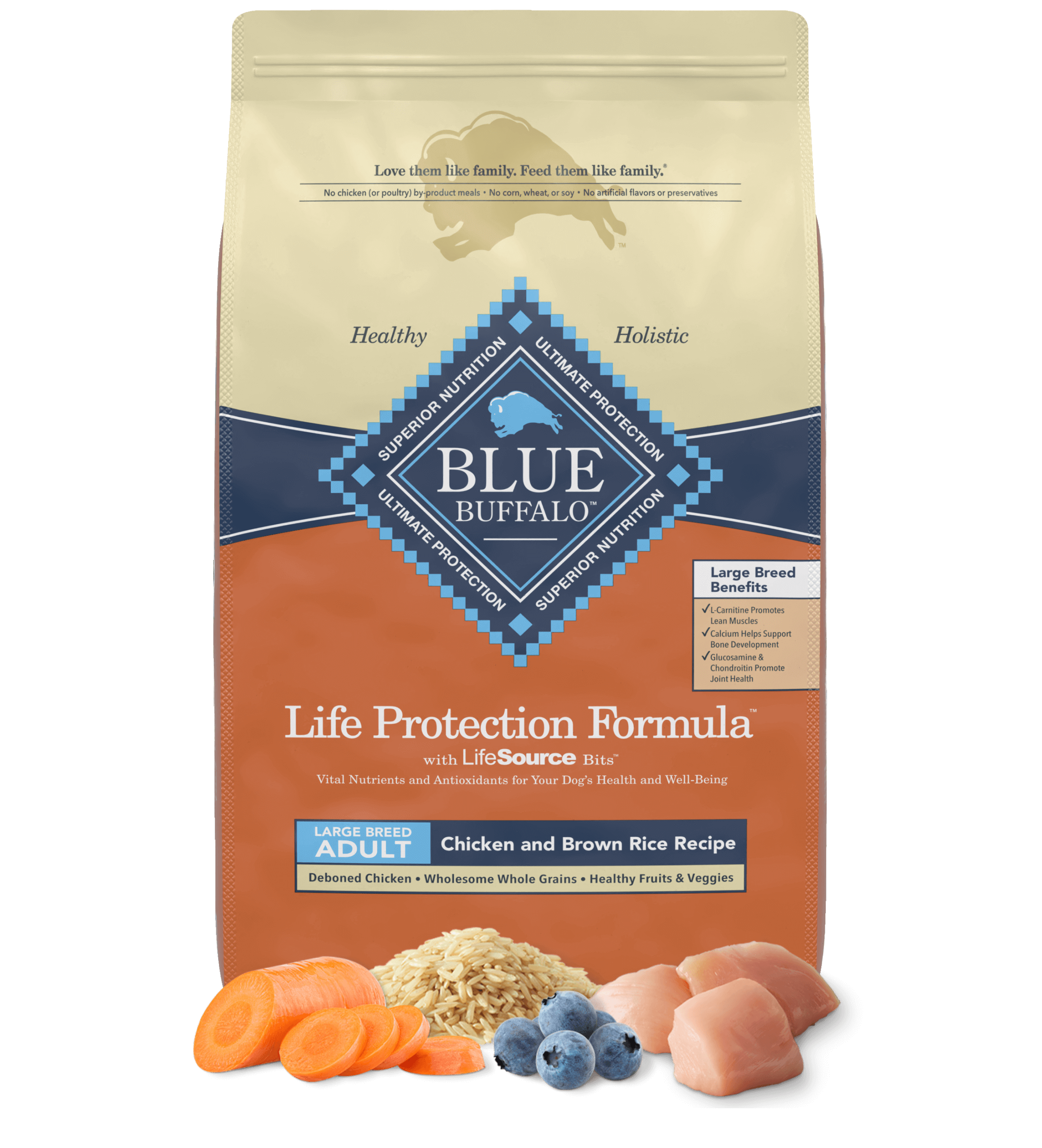 Life protection formula adult large breed chicken & brown rice recipe dog dry food