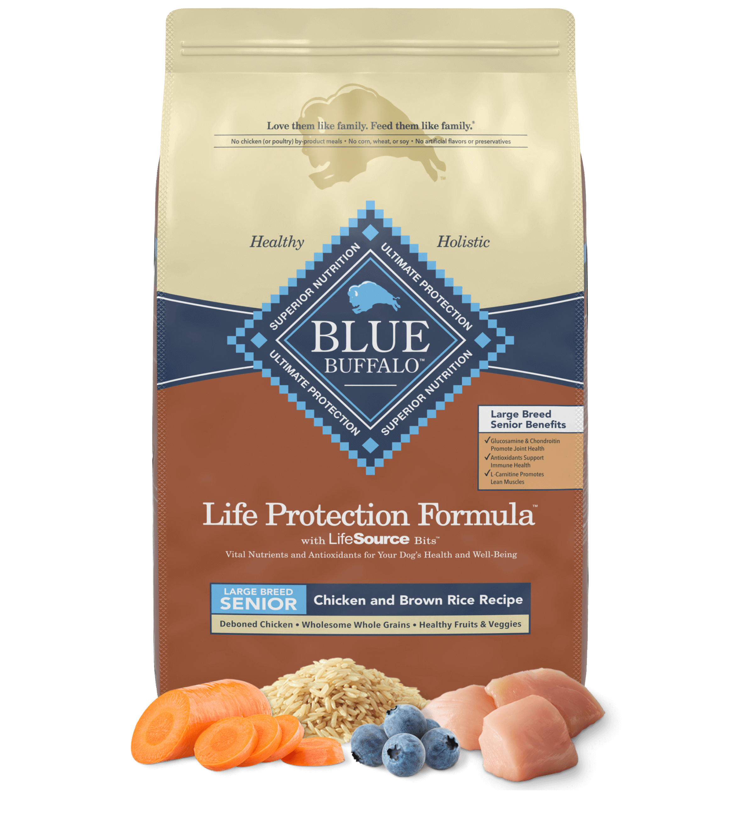 Life protection formula large breed senior chicken & brown rice recipe dog dry food