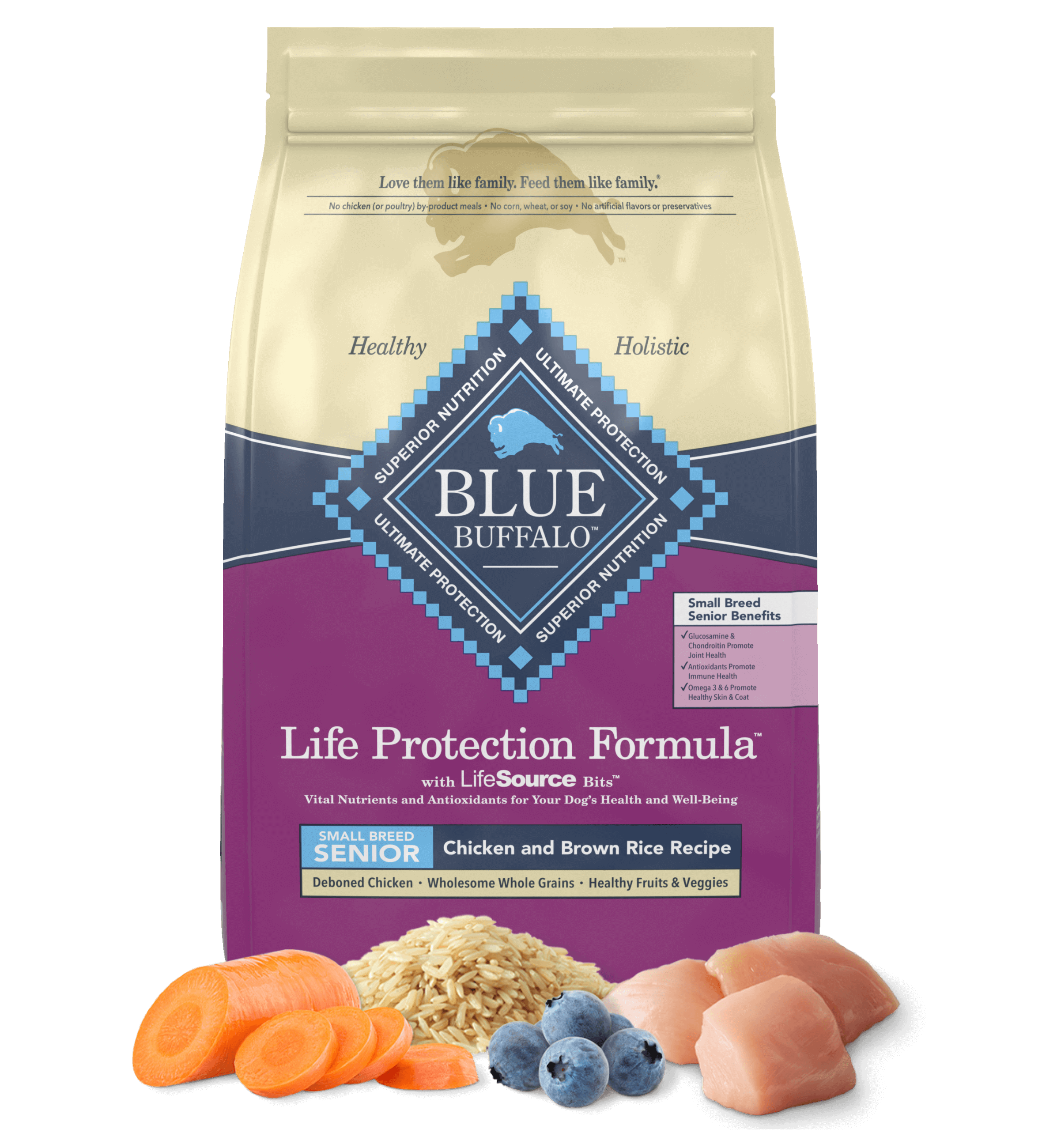 life protection formula small breed senior chicken & brown rice recipe dog dry food