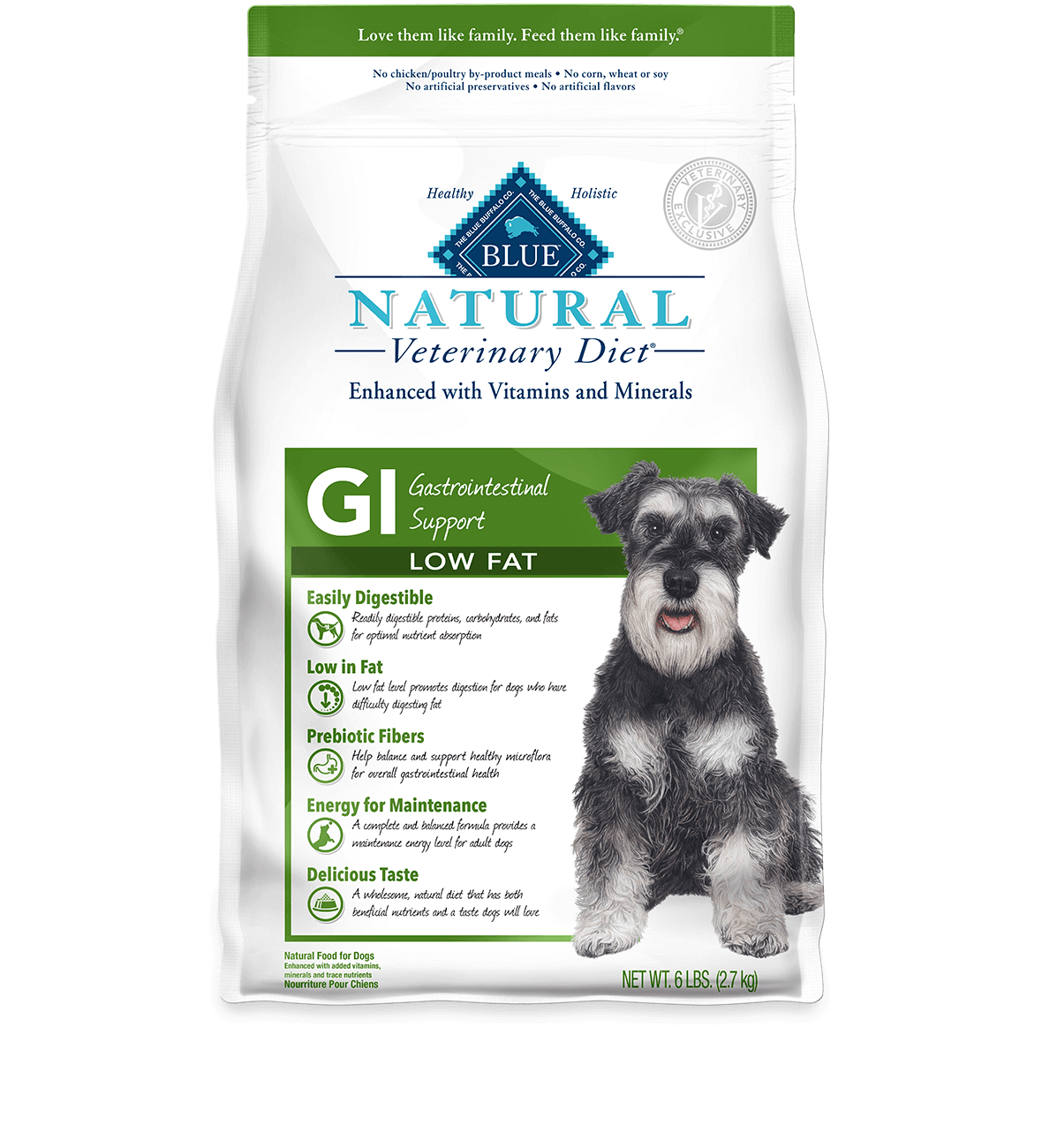blue natural veterinary diet gi gastrointestinal support low fat dog dry food